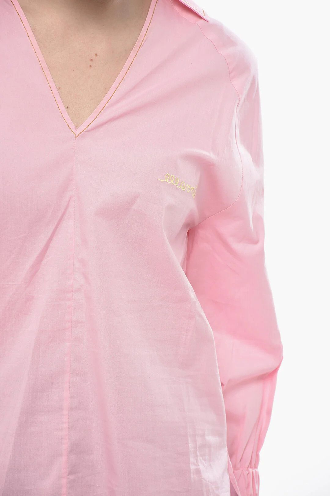Marni og1mm0326 Poplin Blouse in Pink Size XS / US 0-2 / IT 36-38 - 3 Thumbnail