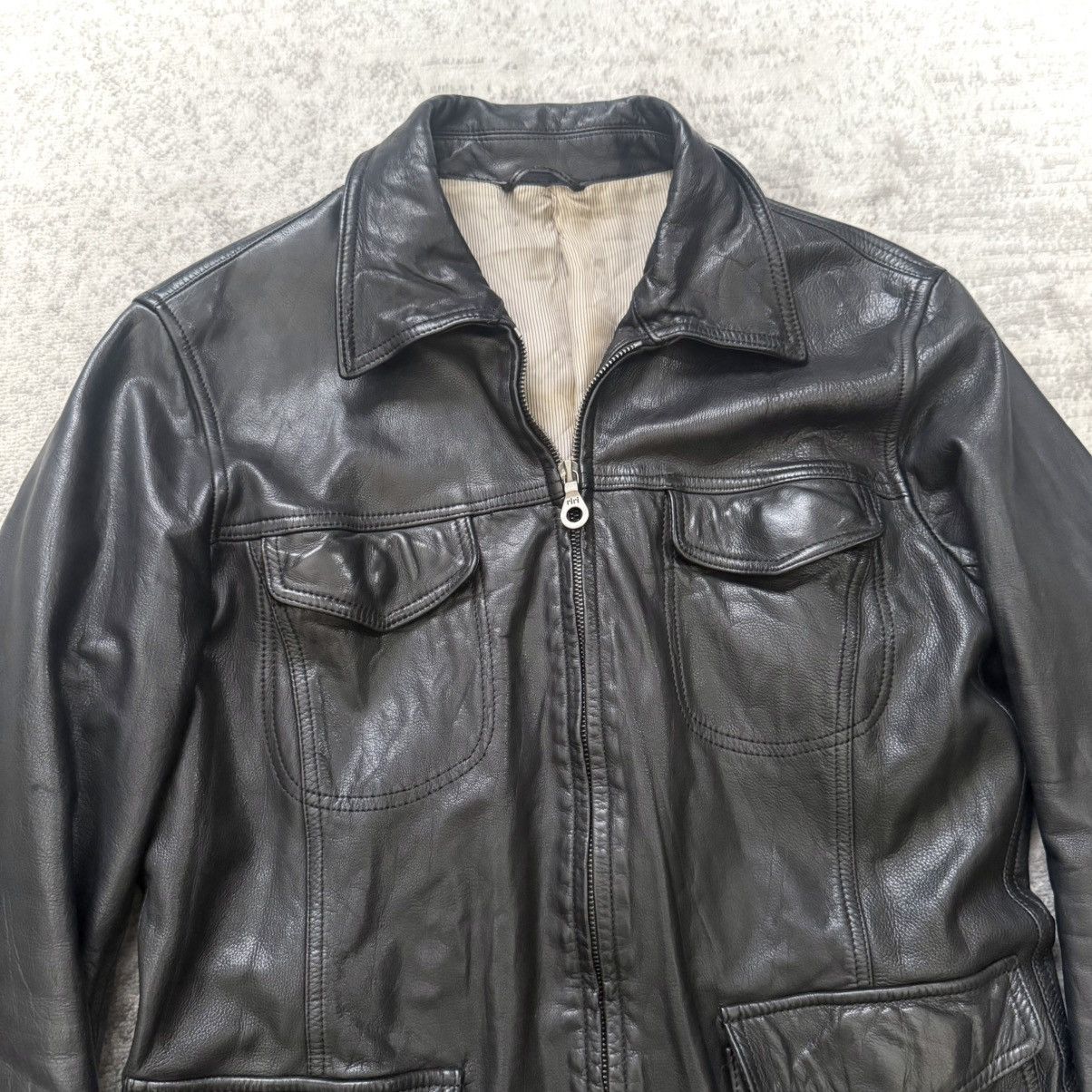 Yohji Yamamoto Early 2000's Kyoji Maruyama Jersey Cowhide Leather Jacket Size US M / EU 48-50 / 2 - 2 Thumbnail