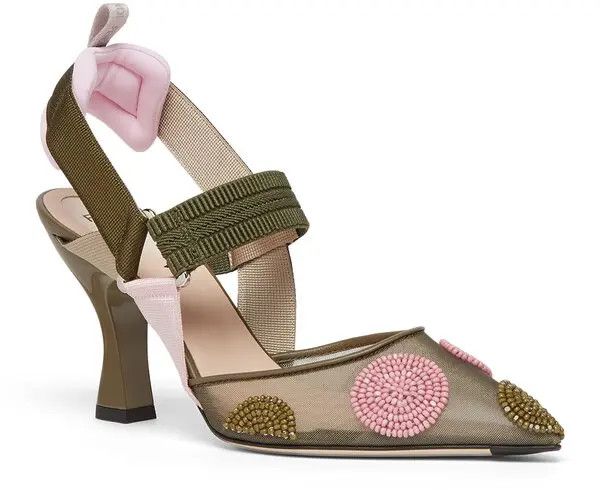 o1s1wg110825 Colibri Slingbacks Heels in Green