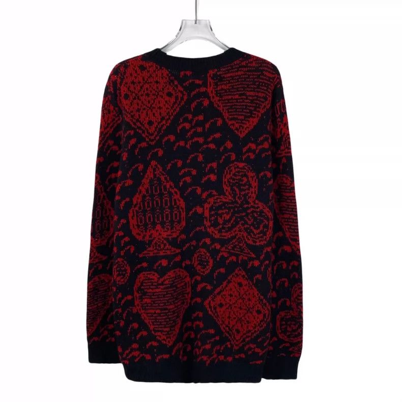 Dior Dior Red poker card inlaid cashmere round-neck long-sleeved Size XS / US 0-2 / IT 36-38 - 2 Thumbnail