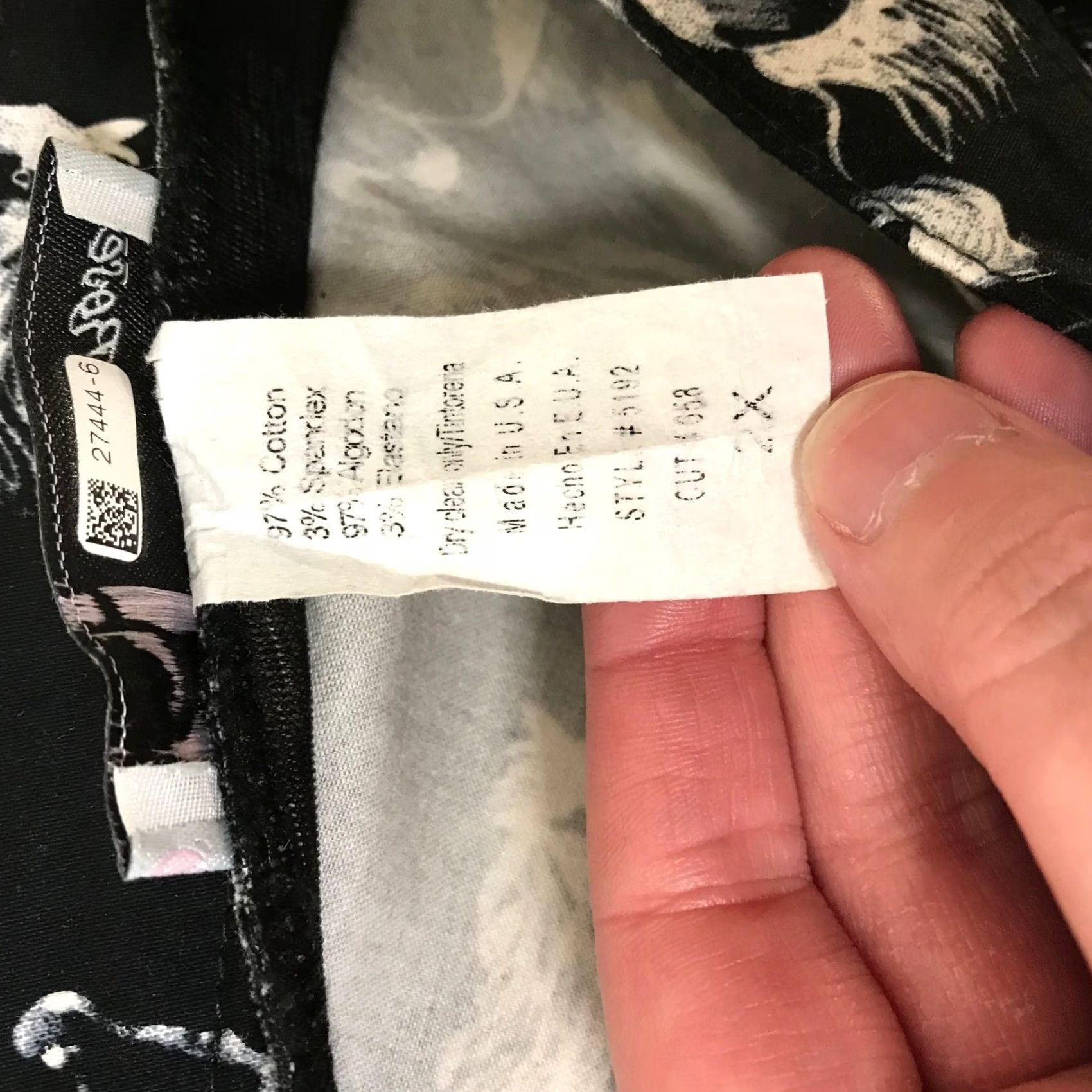 Vintage Eva Rose Skirt Black Horse Print A-Line Skirt Size 2X Women Midi Skater Elastic Waist Lined Cotton Spandex Casual Vintage: No Size 40" / US 18 - 8 Thumbnail