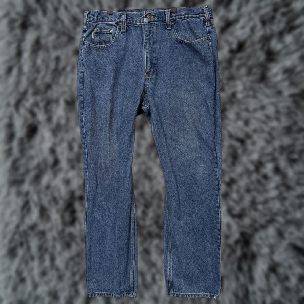 Carhartt Carhartt B480-DVB Jeans Mens 36x30 Blue Denim Straight Workwear Grunge Hipster Casual Jeans Mens Size US 36 / EU 52 - 1 Thumbnail