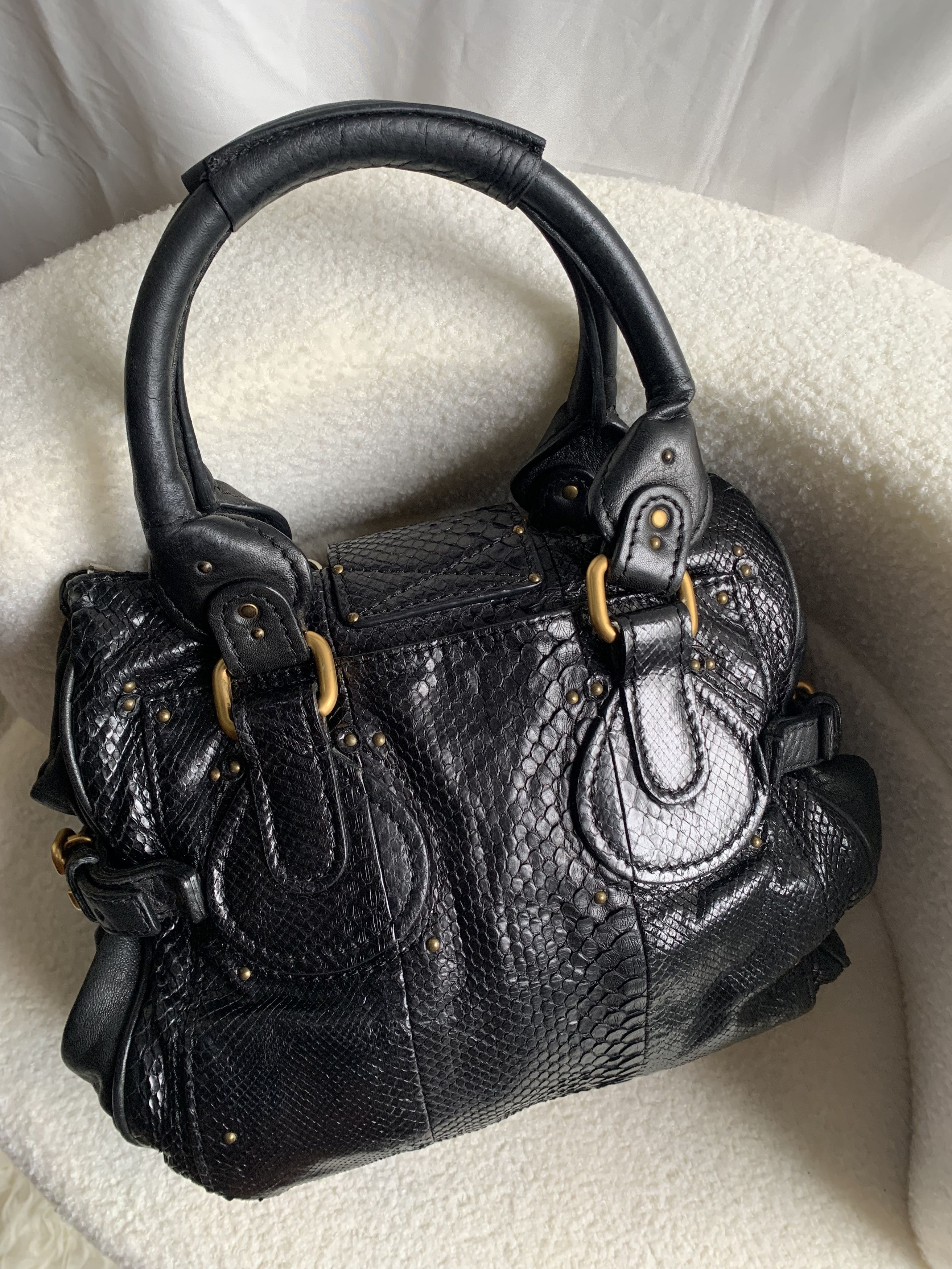 Chloe Authentic Chloe Python Paddington Leather handbag Size ONE SIZE - 2 Thumbnail