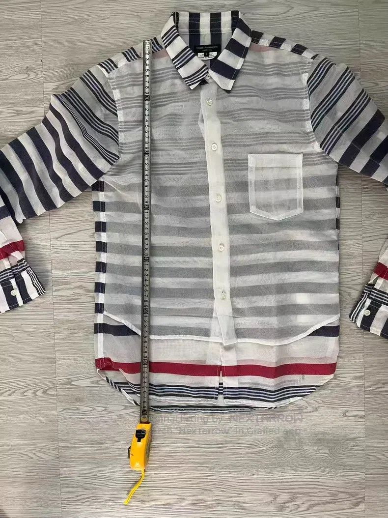 Comme des Garcons Comme Des Garcons Tulle red and blue striped shirt Size US S / EU 44-46 / 1 - 8 Thumbnail