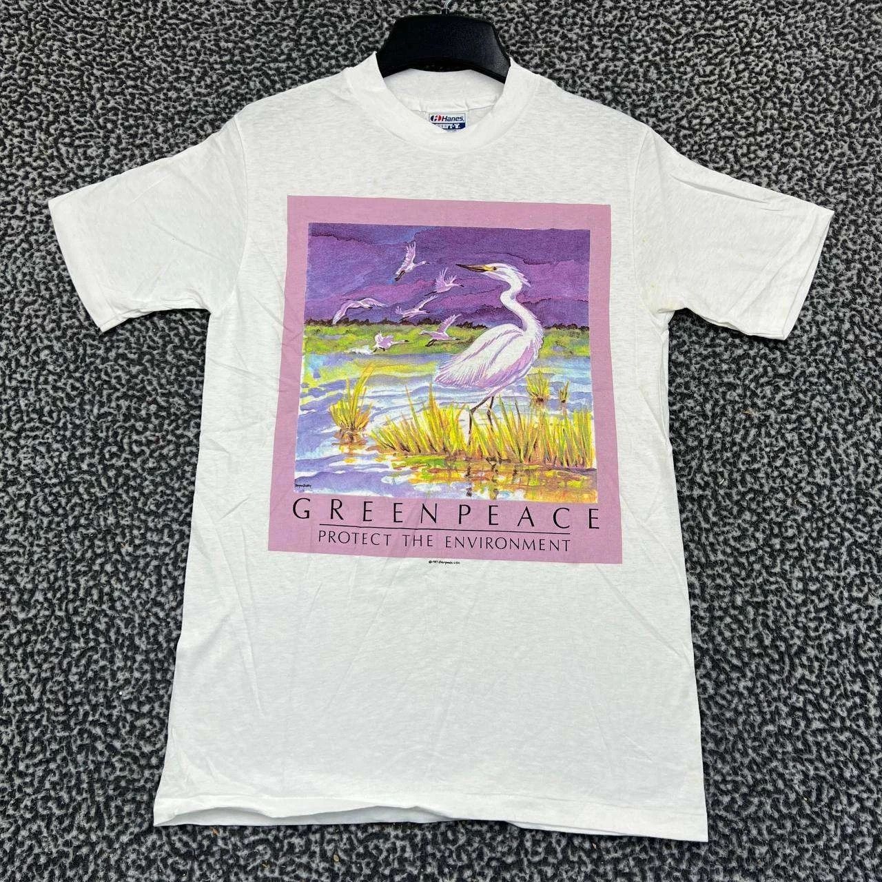 Hanes Vintage Green Peace Swan Shirt Men S Hanes Beefy Shortsleeve Size US S / EU 44-46 / 1 - 1 Thumbnail