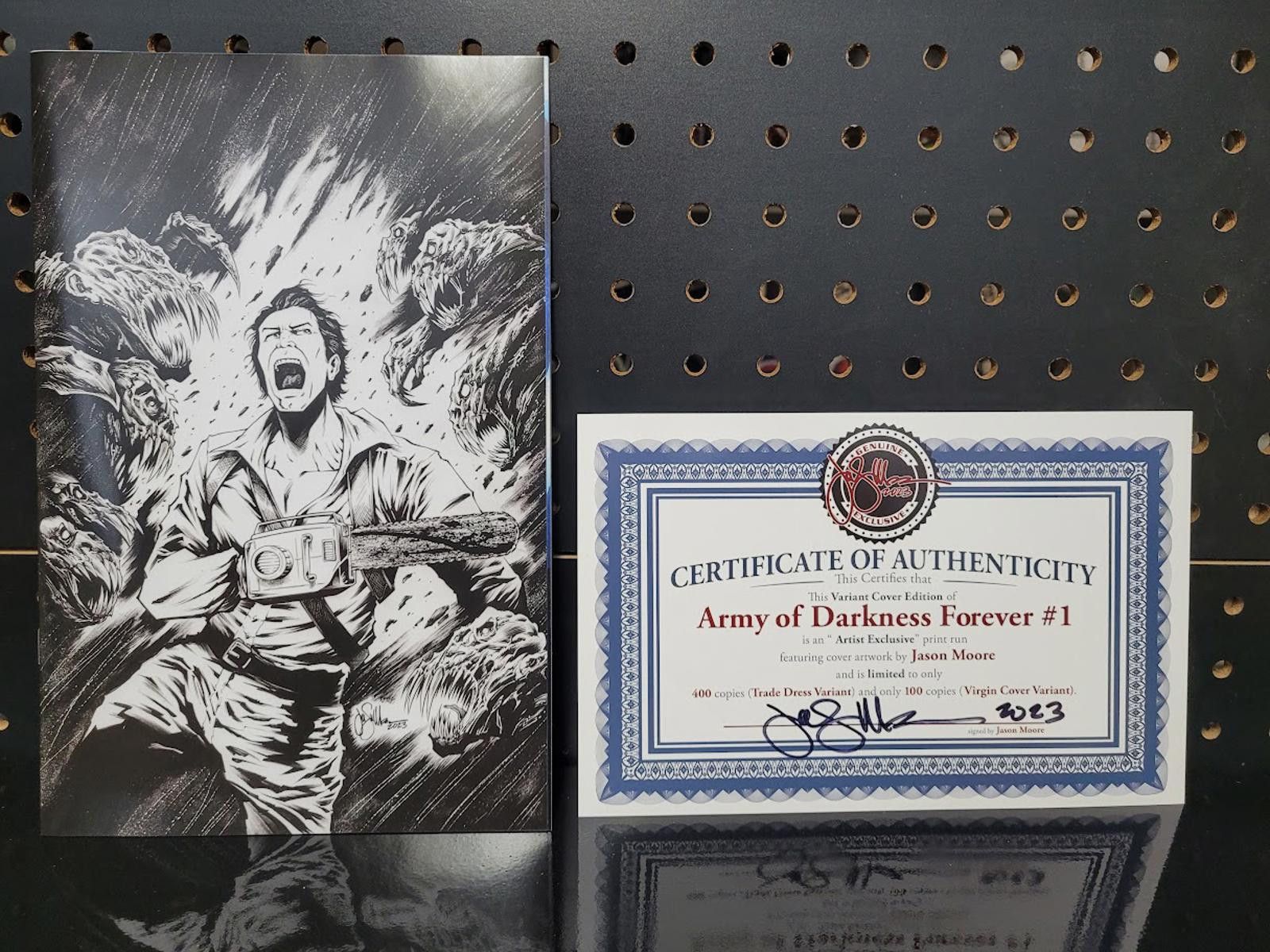 Other Signed Army of Darkness Forever #1 Jason Moore Virgin NM COA Size ONE SIZE - 1 Thumbnail