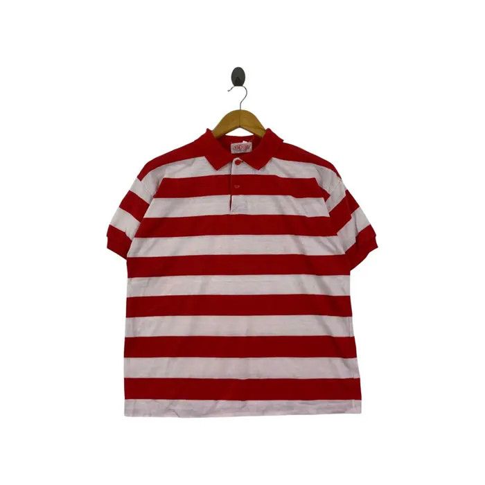Vintage Vintage PUNCH OUT AMERICAN Style Striped Baggy Polo Size US M / EU 48-50 / 2 - 1 Thumbnail