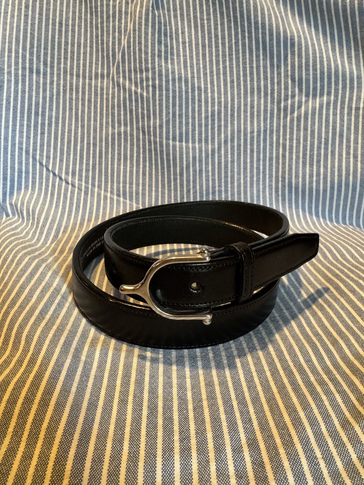 Other Tory English Spur 1” Belt Black/Silver Size 32 - 2 Thumbnail