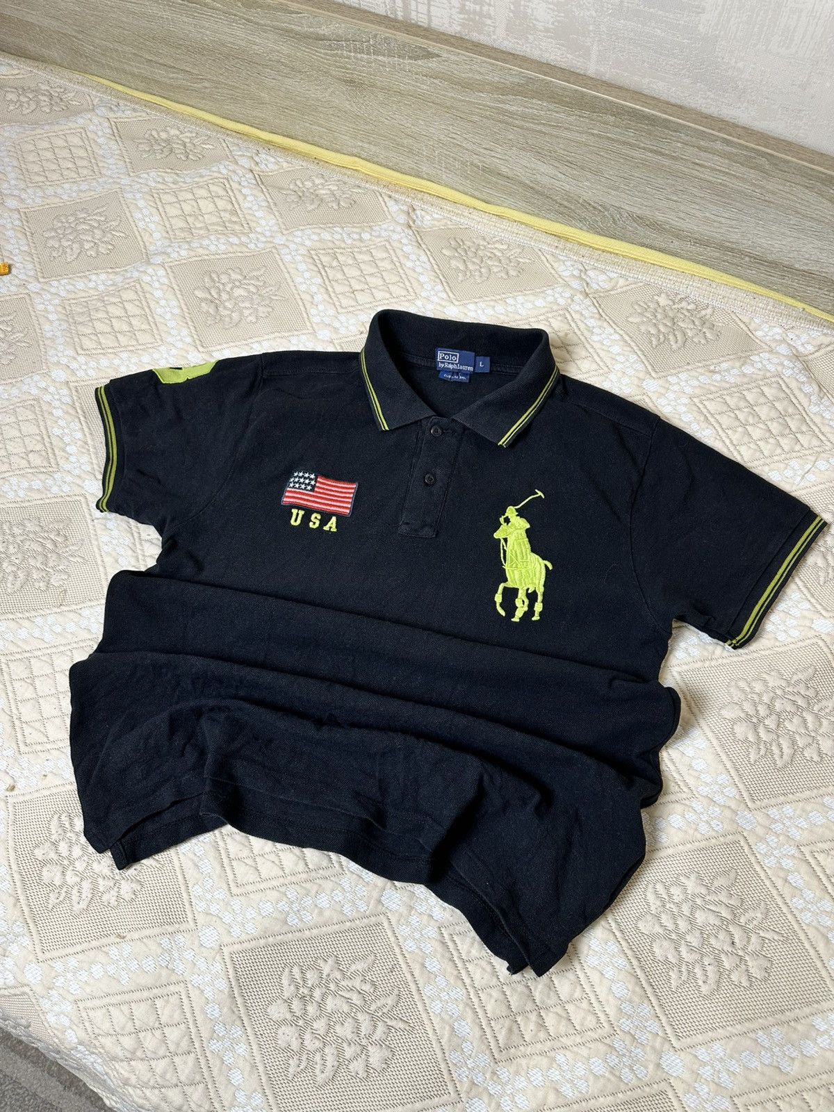 Polo Ralph Lauren 🔥 Vintage Polo Ralph Lauren Big Pony USA Flag Chief Keef Y2K Size US L / EU 52-54 / 3 - 2 Thumbnail