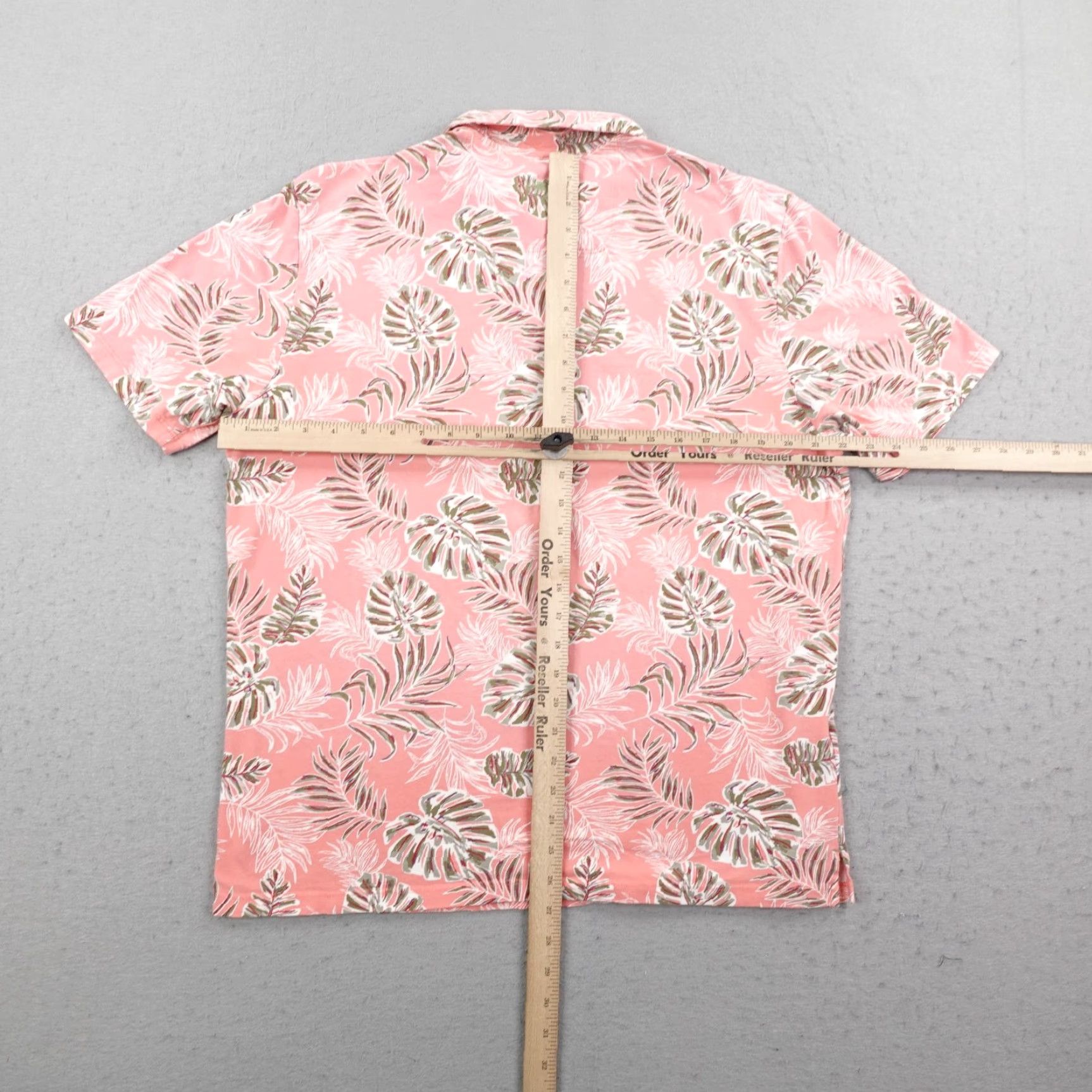 Tommy Bahama Tommy Bahama Polo Shirt Mens Large Pink Tropical Leaf Print Hawaiian Aloha Flex Polo Shirt Men L Pink Floral Beach Golf Casual Activewear Mens Size US L / EU 52-54 / 3 - 5 Thumbnail