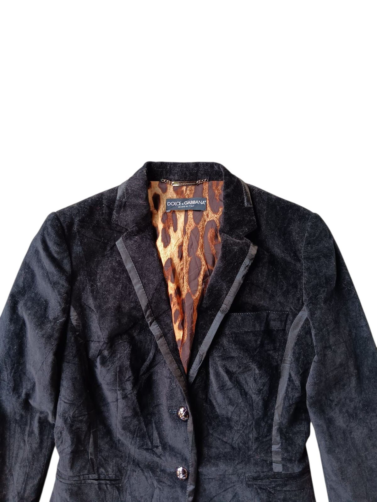 Dolce & Gabbana Dolce & Gabbana velvet black leopard blazer jacket Size S / US 4 / IT 40 - 3 Thumbnail