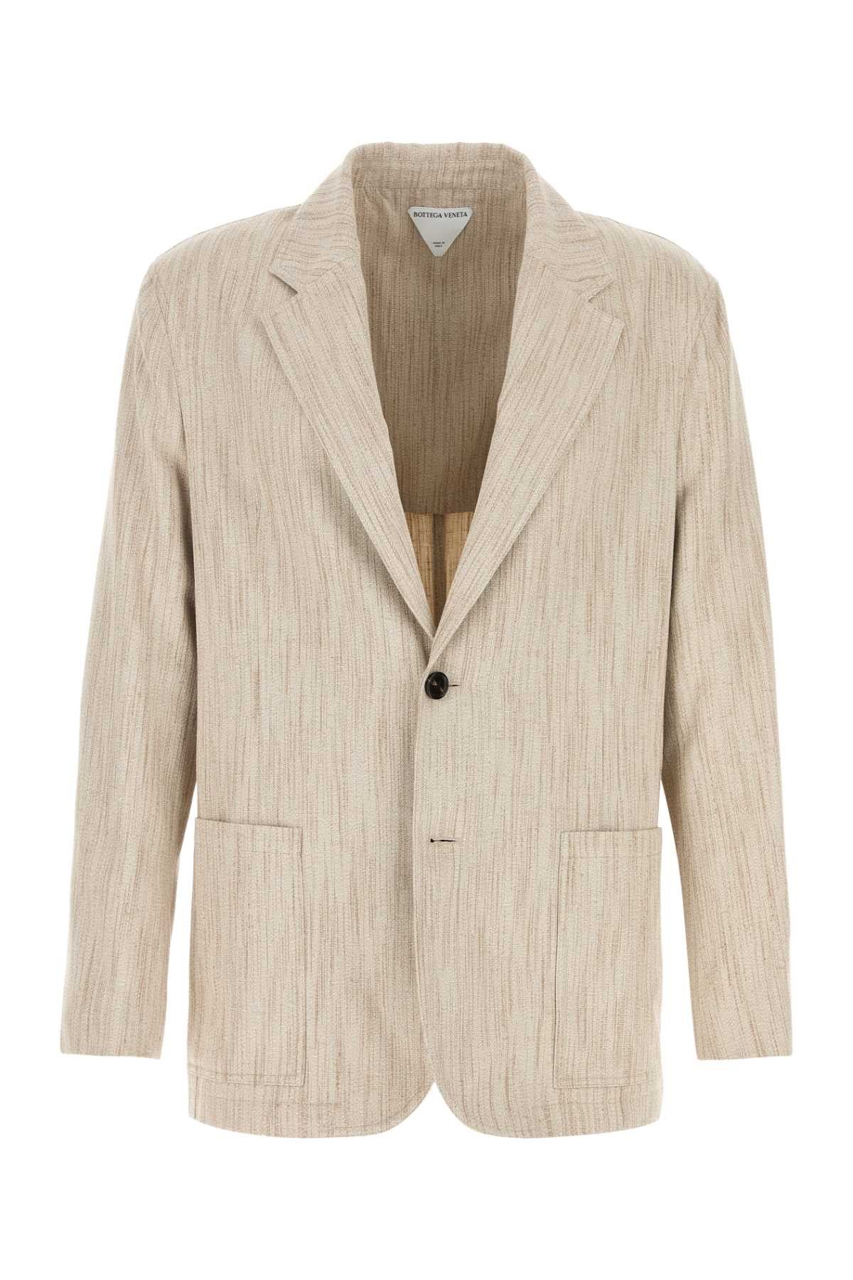 Bottega Veneta Melange Sand Viscose Blend Blazer Size US XL / EU 56 / 4 - 1 Thumbnail