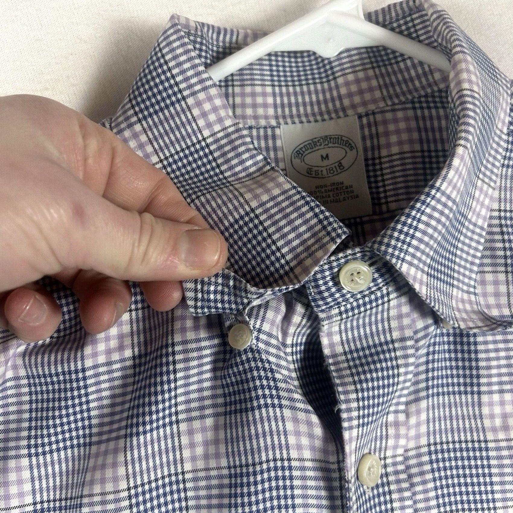 Brooks Brothers Brooks Brothers Button-Up Shirt Mens M Long Sleeve Non-Iron Blue Purple Plaid Button-Down Casual Clothing Boy? Size US M / EU 48-50 / 2 - 3 Thumbnail