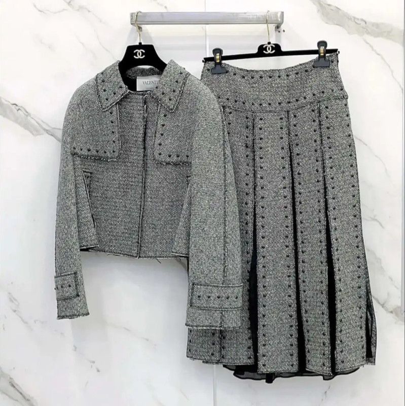 Valentino Gray Wool Women's Coat 0089