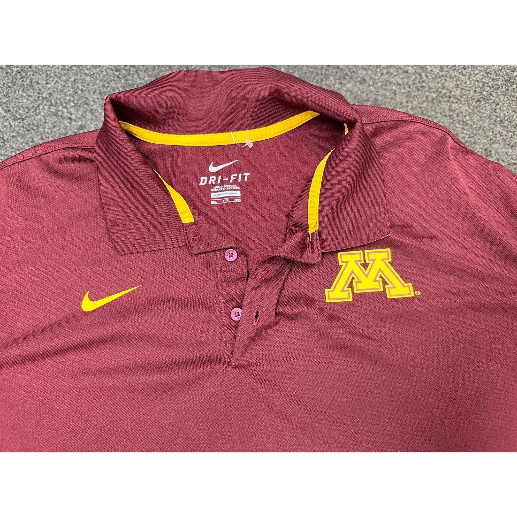 Nike Nike Maroon Dri-Fit Polo Shirt With Minnesota Golden Gophers Size US XXL / EU 58 / 5 - 5 Thumbnail