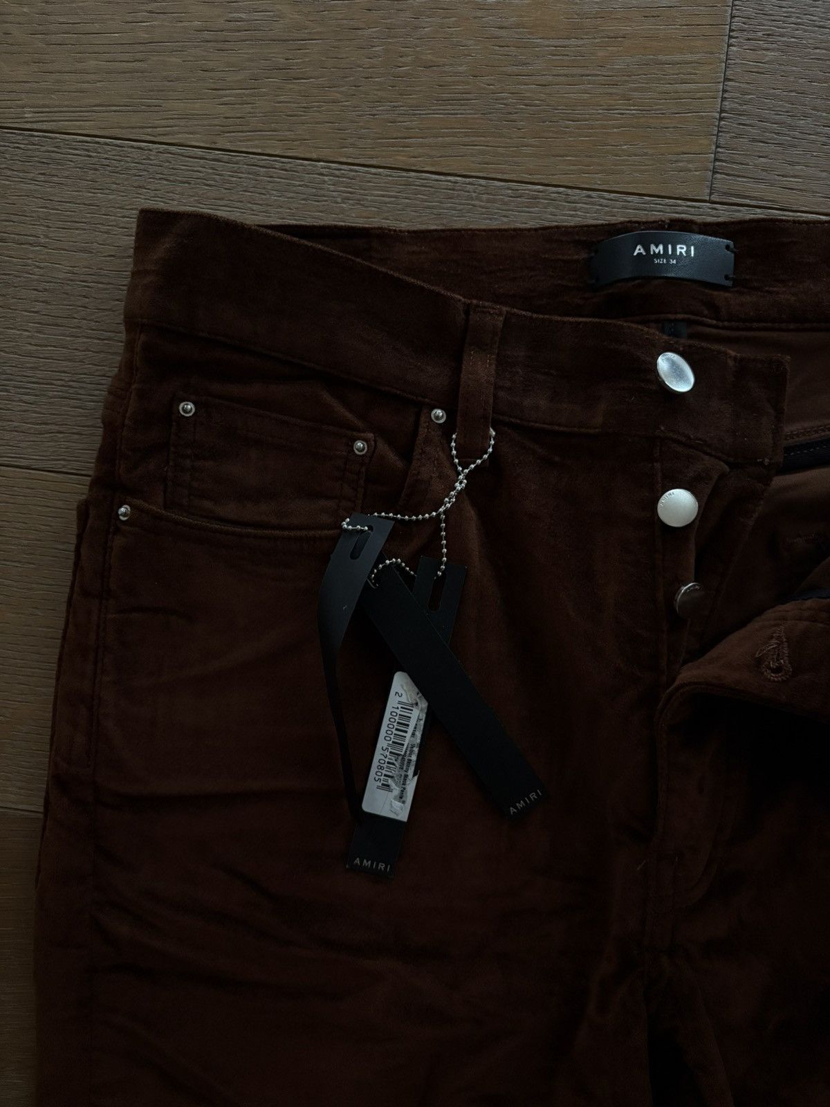 Amiri Amiri Burgundy Velour Stack Pants Size US 32 / EU 48 - 2 Thumbnail