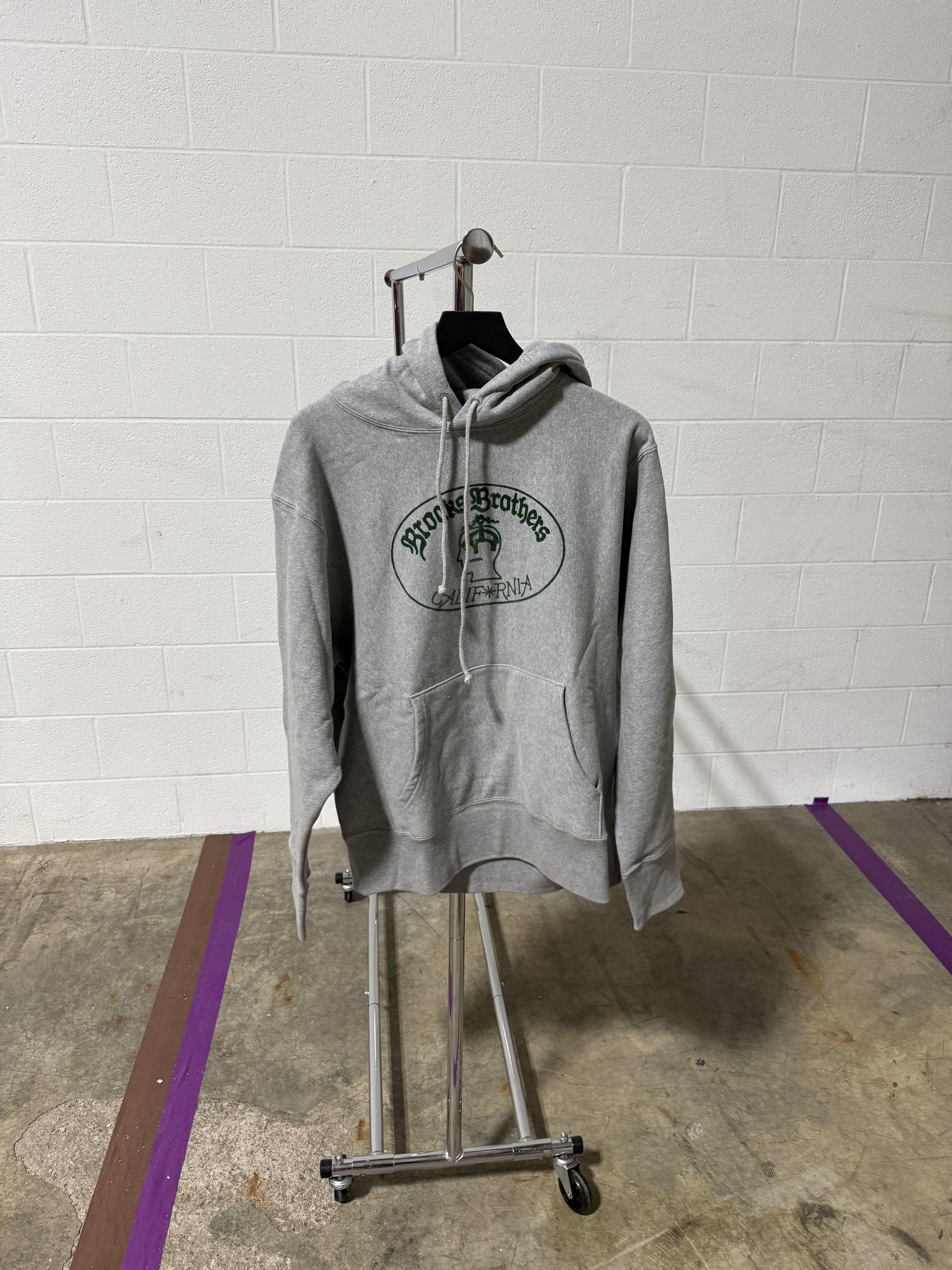 Brain Dead Brain Dead x Brooks Brothers California Logo Hoodie 'Grey' Size US XL / EU 56 / 4 - 1 Thumbnail