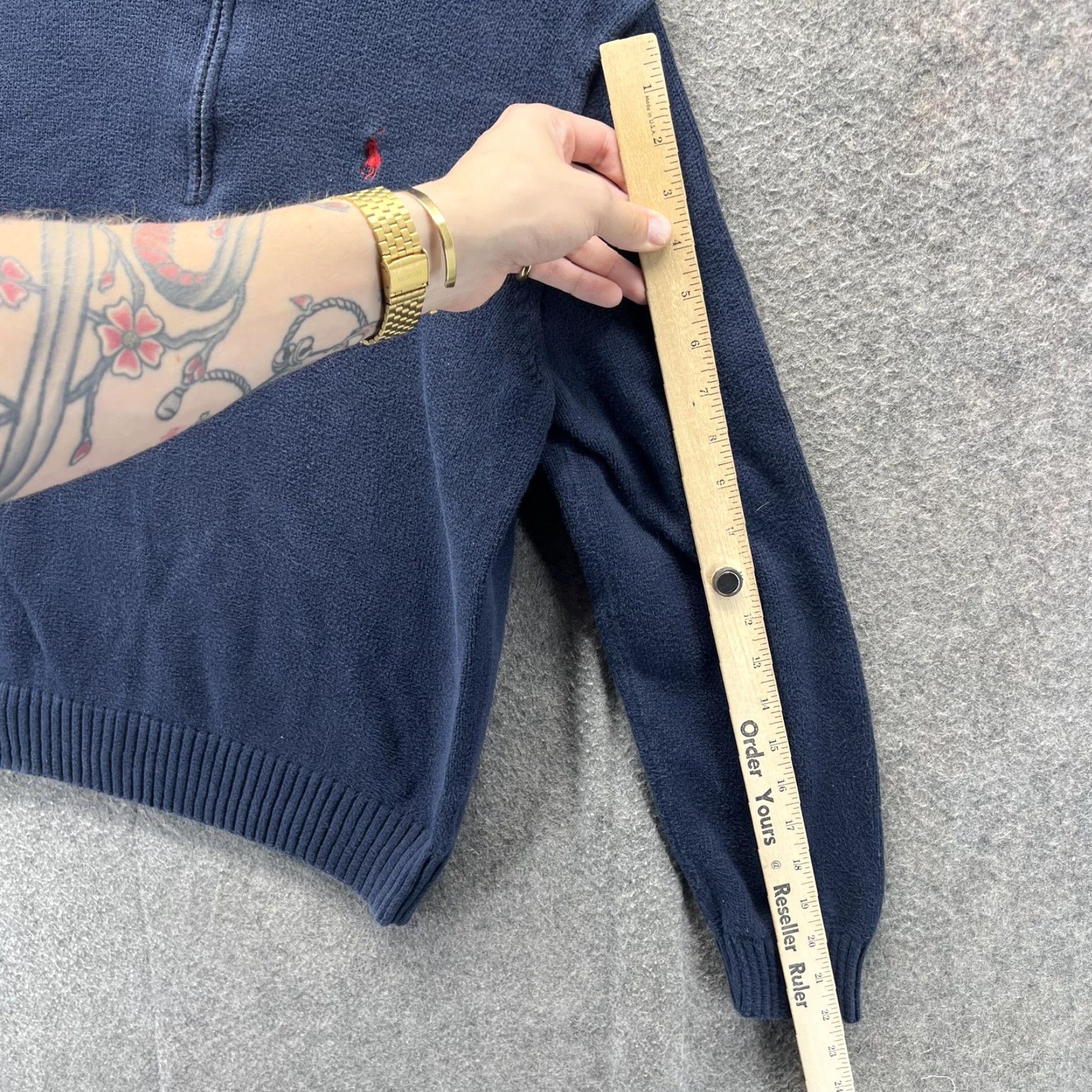 Polo Ralph Lauren VINTAGE Polo Ralph Lauren Pullover Sweater Mens M Blue 1/4 Zip Mock Neck Polo Pony Logo Navy Size US M / EU 48-50 / 2 - 5 Thumbnail