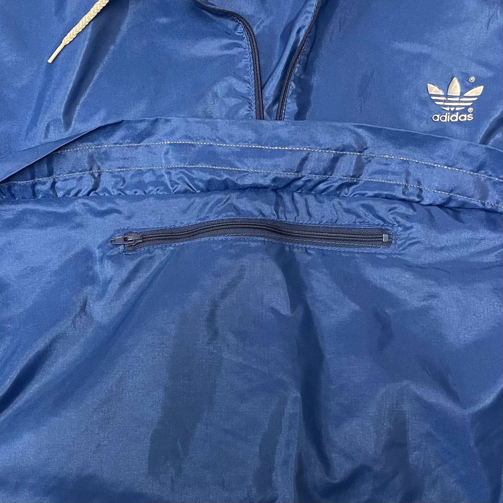 Adidas Vtg Adidas SHINY Antron Nylon Silver TREFOIL 3 Stripe Jacket Size US S / EU 44-46 / 1 - 7 Thumbnail