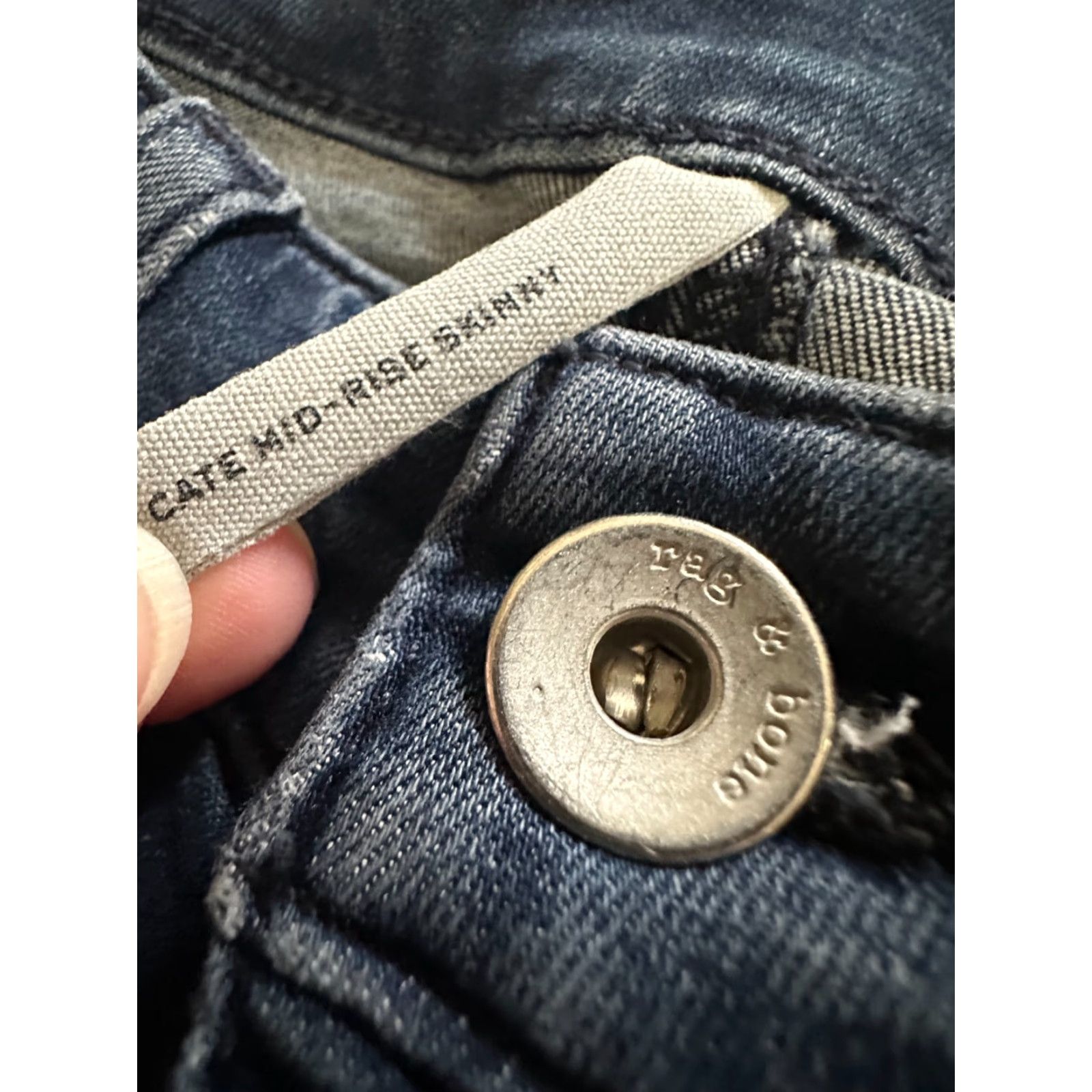 Rag & Bone Rag & Bone Jeans Womens 25 Blue Denim Casual Regular Zip Button Skinny Mid Rise Classic Modern Size 42" / US 20 - 6 Thumbnail