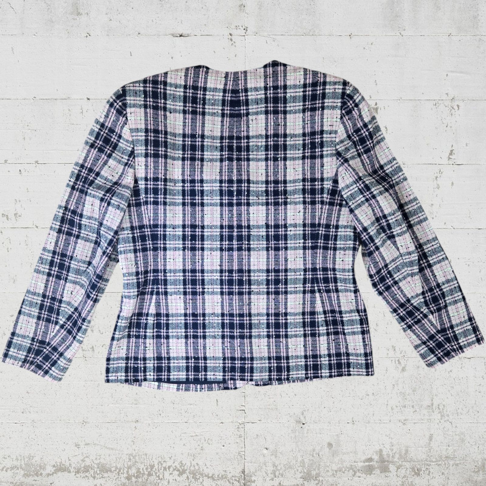 Pendleton Vintage 90s Pendleton Pink Plaid Wool Tweed Blazer Deadstock Size XL / US 12-14 / IT 48-50 - 7 Thumbnail
