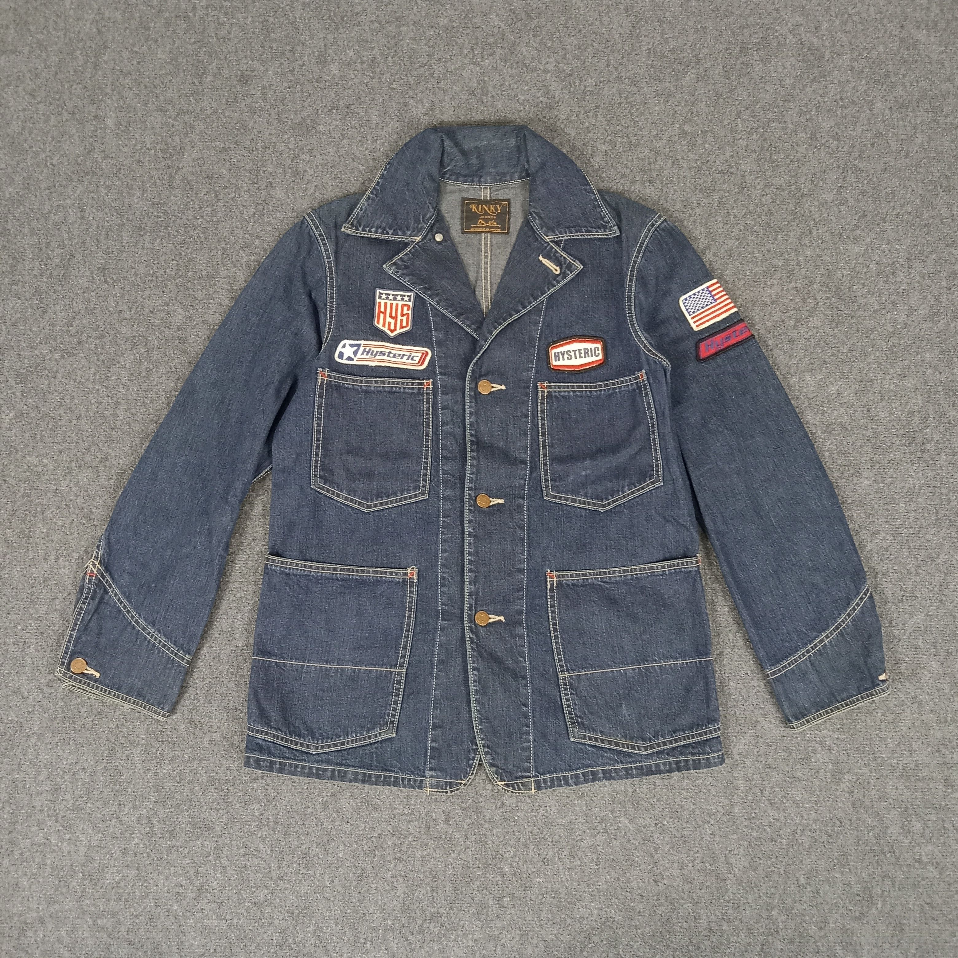 Hysteric Glamour × Japanese Brand × Vintage Hysteric Glamour Japanese Brand Patches Denim Jacket Size US S / EU 44-46 / 1 - 1 Thumbnail