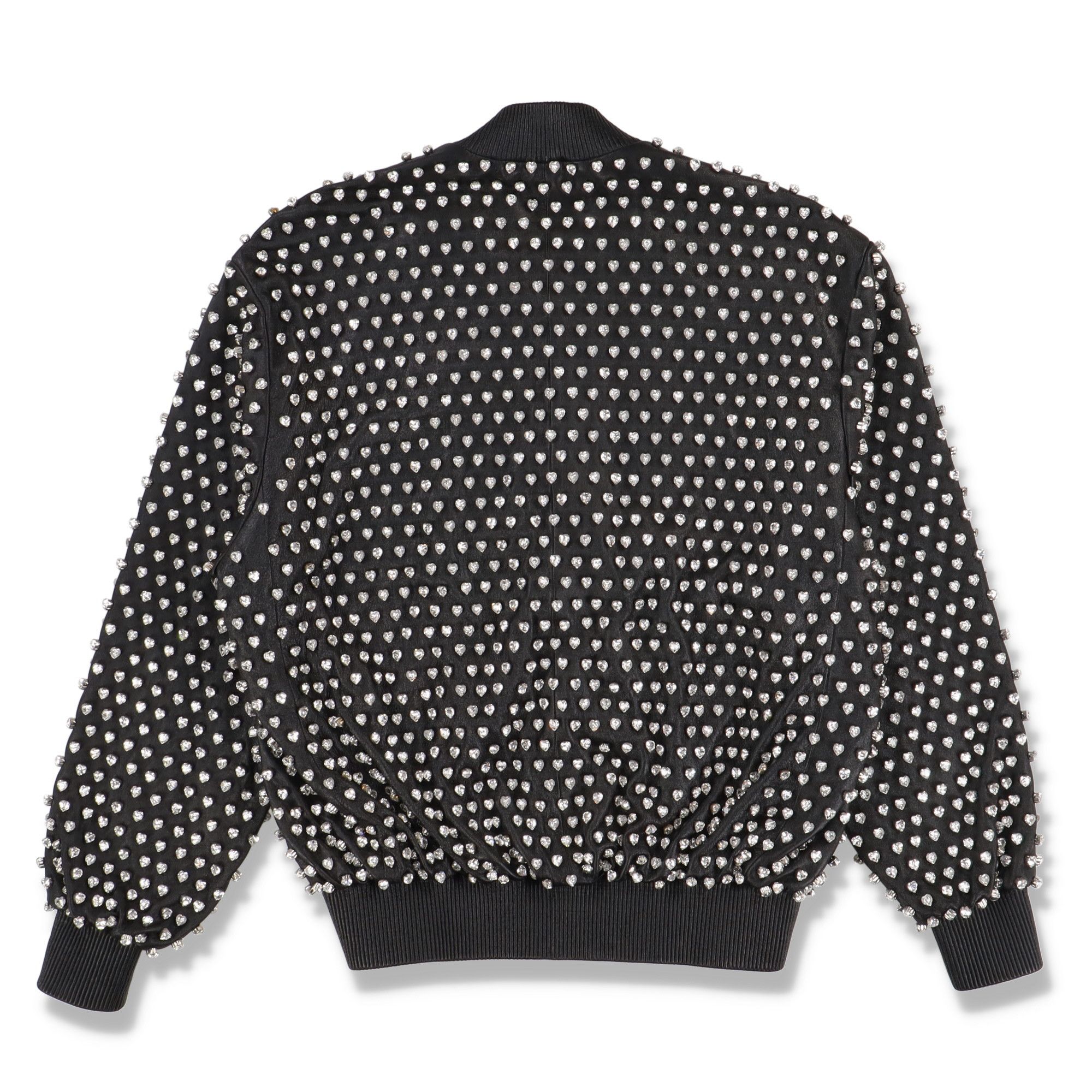 Saint Laurent Paris 1 of 1 Black Heart Studded Leather Bomber Jacket Size US S / EU 44-46 / 1 - 4 Thumbnail