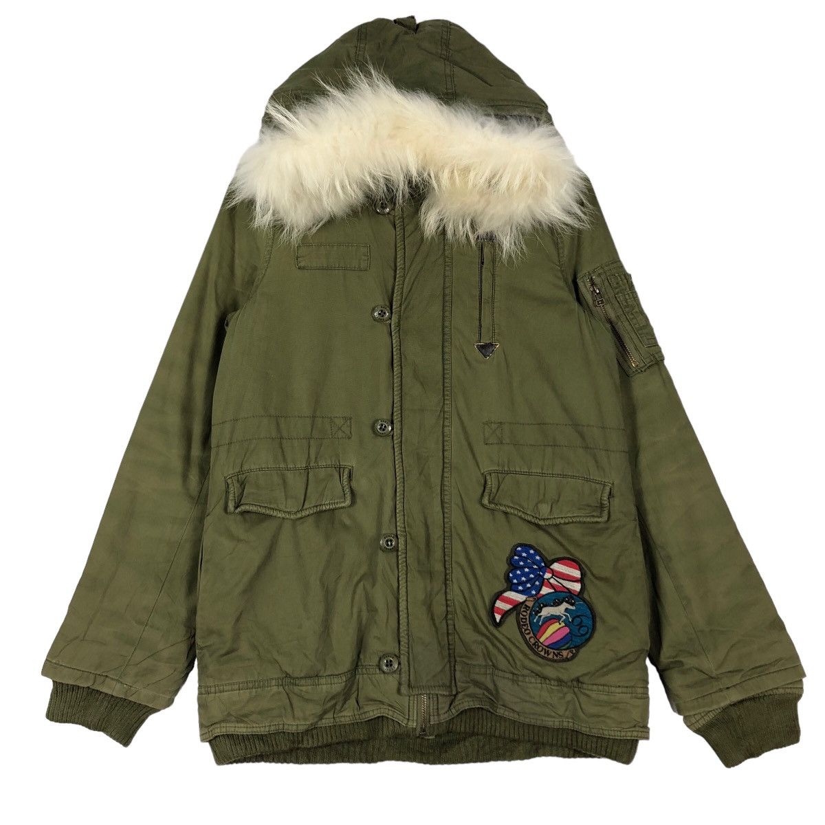 Japanese Brand 🔥Fish Tail Parka Jacket Punk Design Rodeo Crowns Mink Fur Size US M / EU 48-50 / 2 - 1 Thumbnail