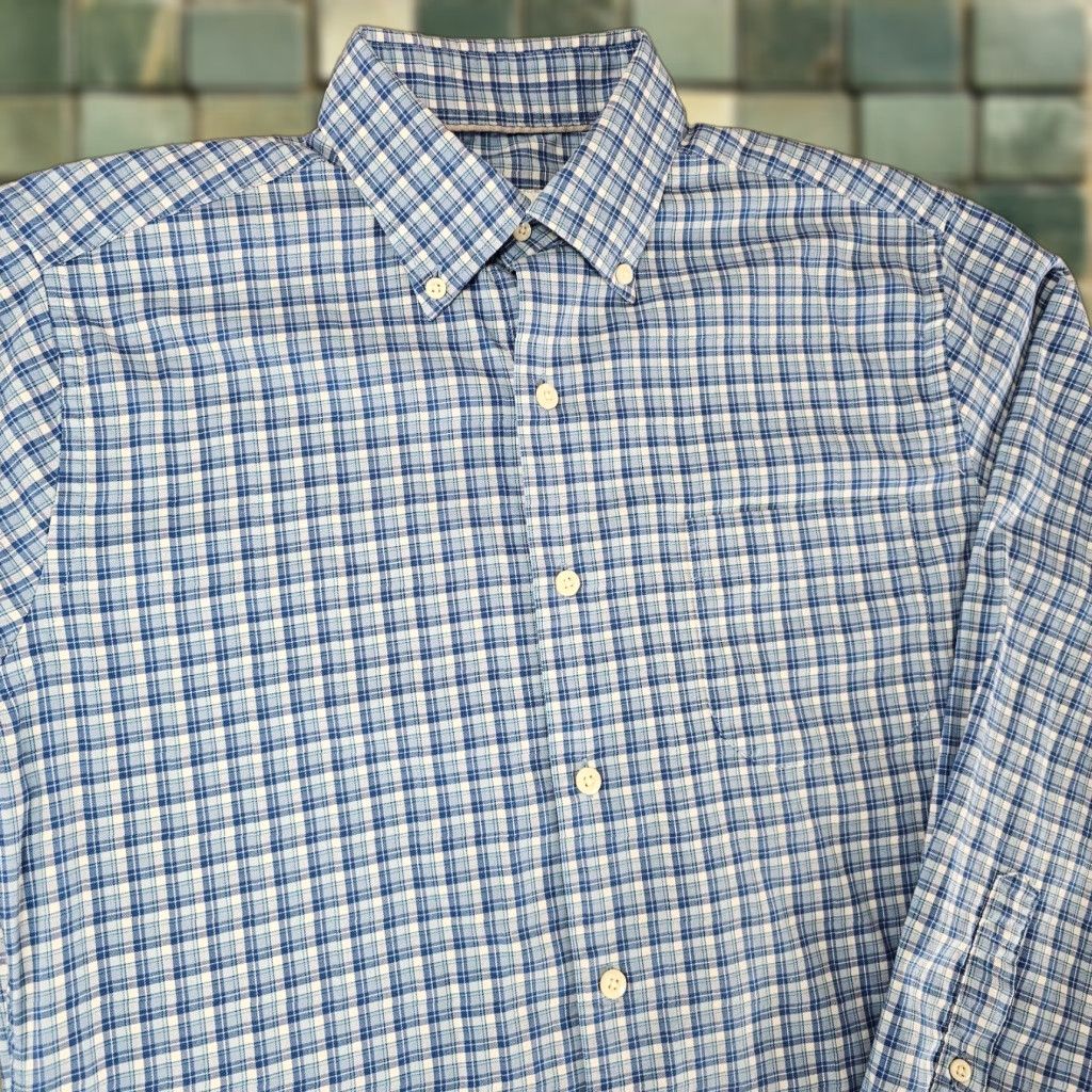 Peter Millar Peter Millar Shirt Mens Small Crown Lite Sport Blue Check Wilson Cotton Stretch Size US S / EU 44-46 / 1 - 1 Thumbnail