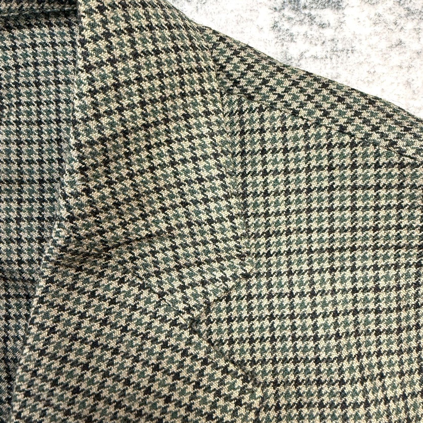 J.Crew J.CREW Blazer Jacket Mens 38R Ludlow Moon Wool Cotton Houndstooth Unstructured Size 38R - 3 Thumbnail