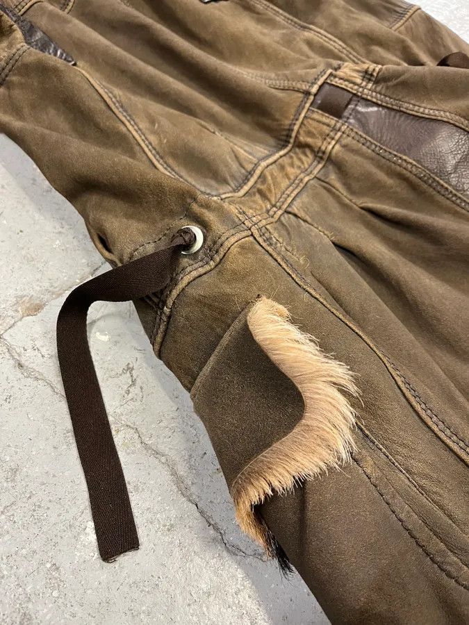 Marithe + Francois Girbaud 2000s Marithé + François Girbaud Fur Brown Leather Jacket Size US XS / EU 42 / 0 - 14 Thumbnail