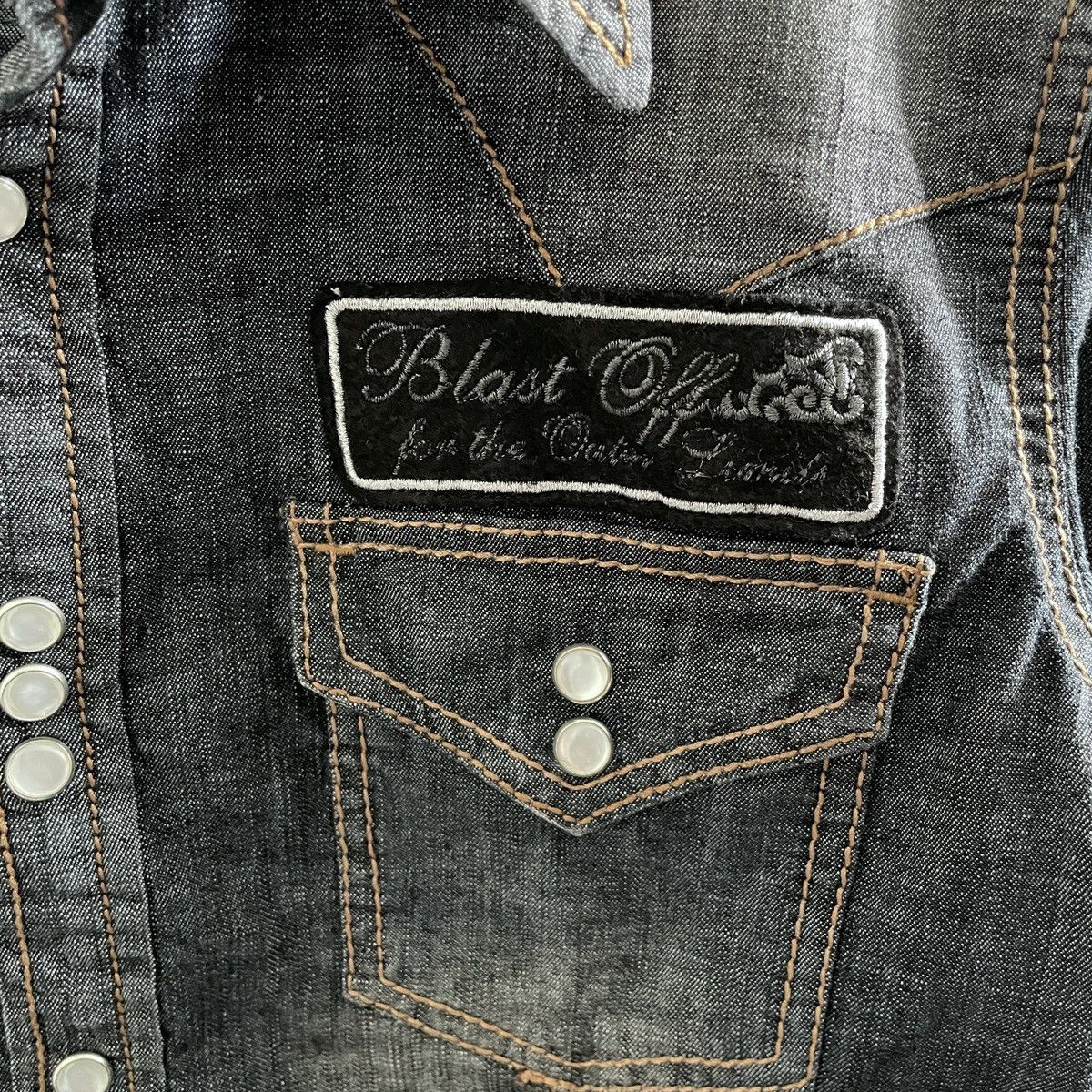 14th Addiction × If Six Was Nine × Le Grande Bleu (L.G.B.) 🔥Anarchy Blue denim snap button patch shirt Size US S / EU 44-46 / 1 - 4 Thumbnail