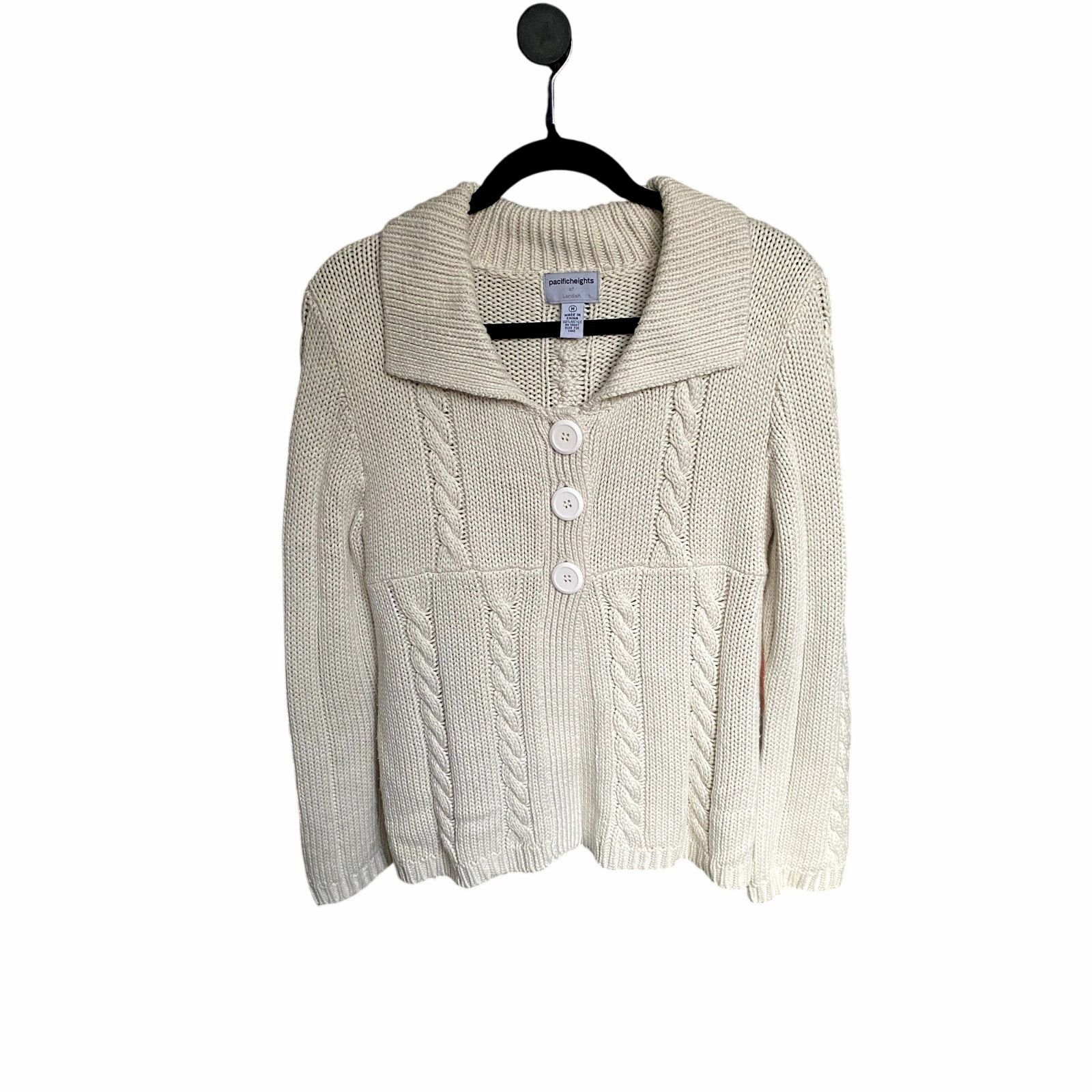 Other Pacific Heights Y2K Cream Cable Knit Babydoll Cardigan Med Size M / US 6-8 / IT 42-44 - 1 Thumbnail