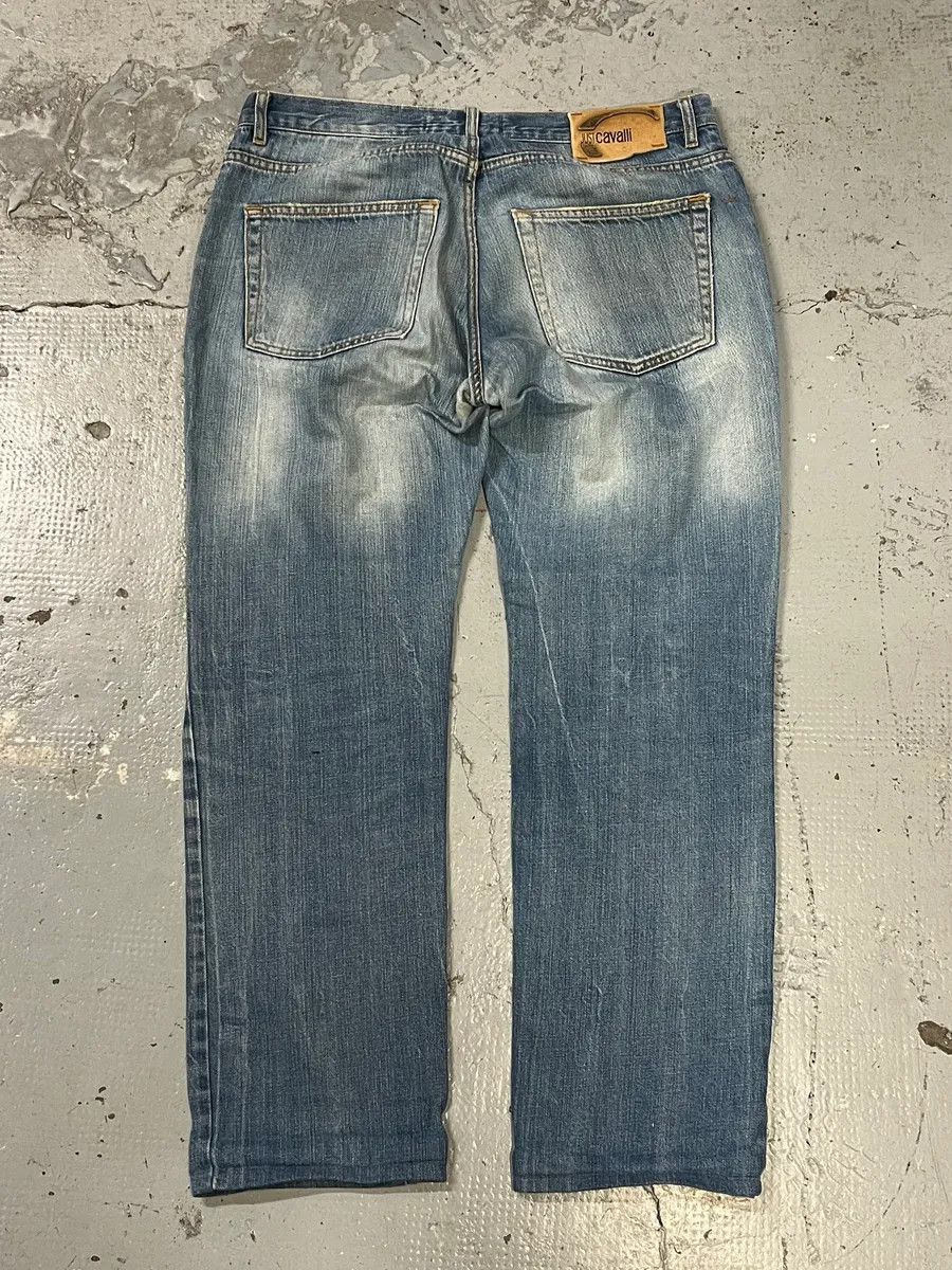 Just Cavalli 2000s Cavalli Faded Denim Distressed Denim Jeans Size US 32 / EU 48 - 7 Thumbnail