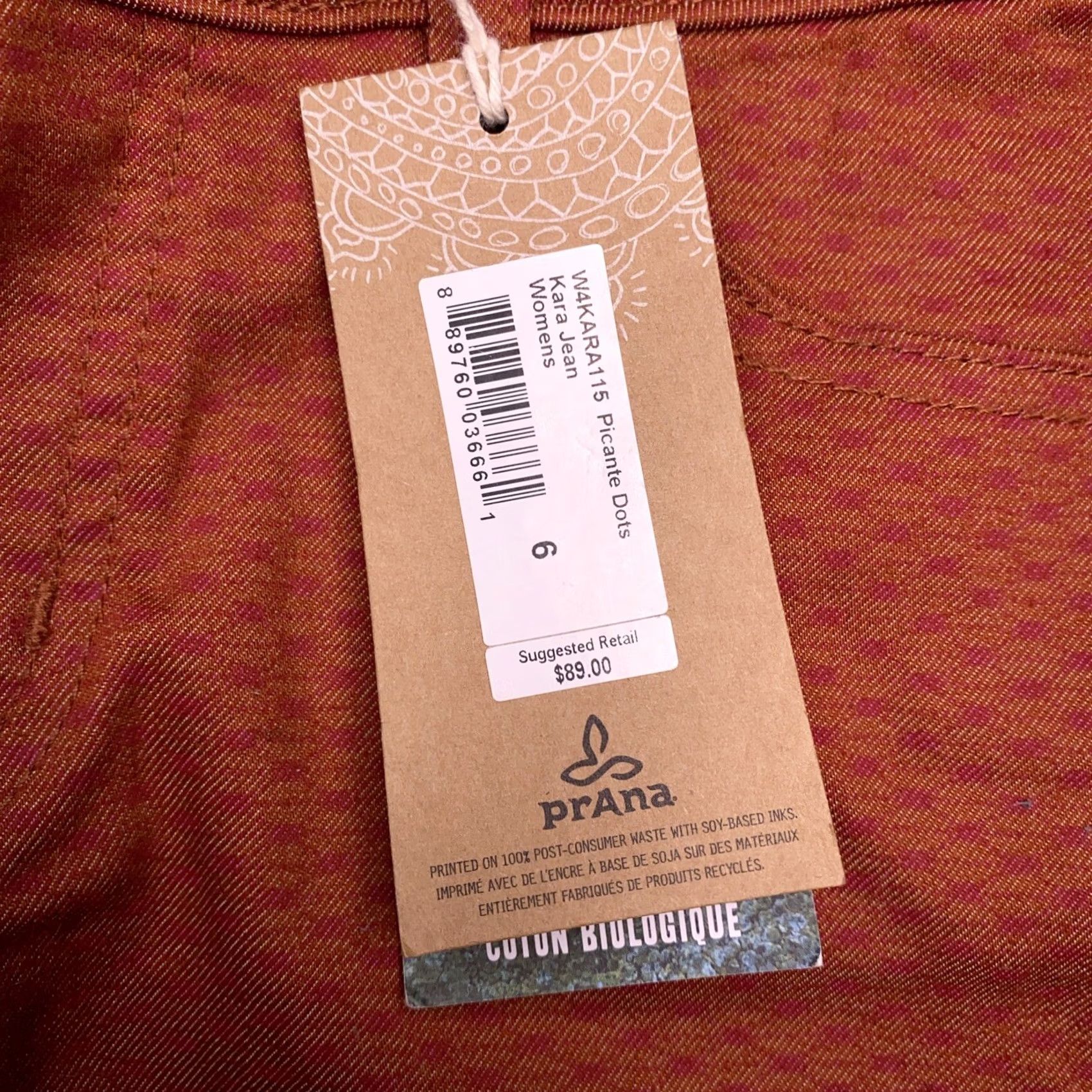 Prana prAna Kara Jeans Womens 6 28 Low Rise Stretch Fitted Picante Dots New Size 28" / US 6 / IT 42 - 6 Thumbnail