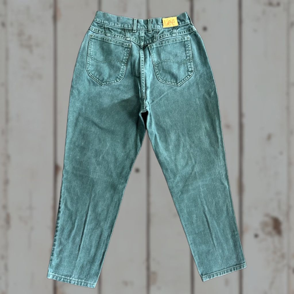 Lee VINTAGE Lee Jeans 12 Green Hi Rise Mom 80s 90s Made in USA Size 34" / US 12 / IT 48 - 1 Thumbnail