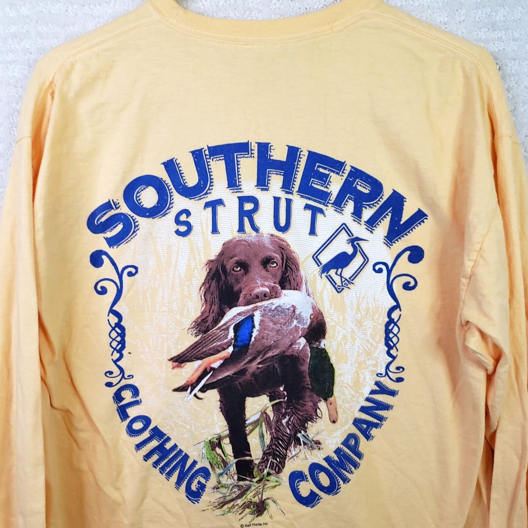 Vintage Southern Strut T-Shirt Men's L Yellow USA Ducks Long Sleeve Logo Shirt Size US L / EU 52-54 / 3 - 7 Thumbnail