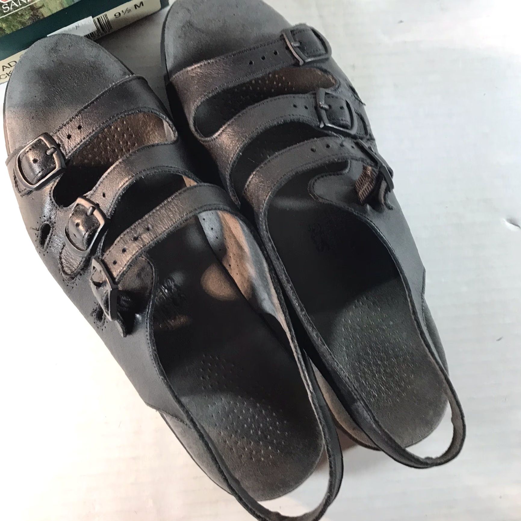 SAS Vintage SAS Black Leather Tripad Comfort Sandals Womens Size 9.5M USA Size US 10 / IT 40 - 2 Thumbnail