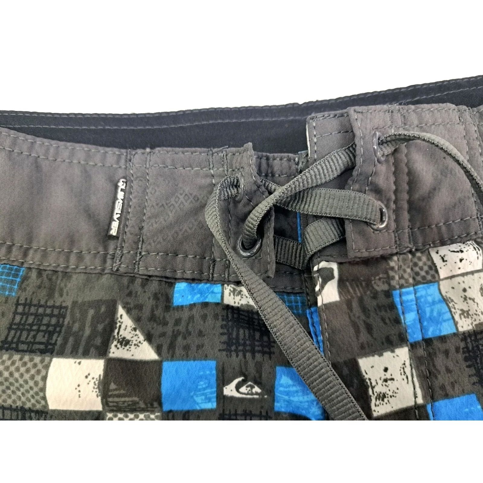 Quiksilver Quicksilver Board Shorts Men's Multicolor Checkered 32 Regular 8" Inseam Drawstring Side Pocket Logo Embroidered Beach Surf Size US 32 / EU 48 - 3 Thumbnail