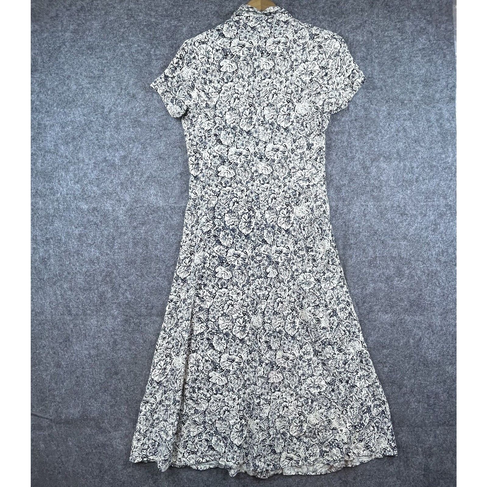 Other Vintage Cameo Dress Large Blue White Flowers Country Farm Size L / US 10 / IT 46 - 3 Thumbnail