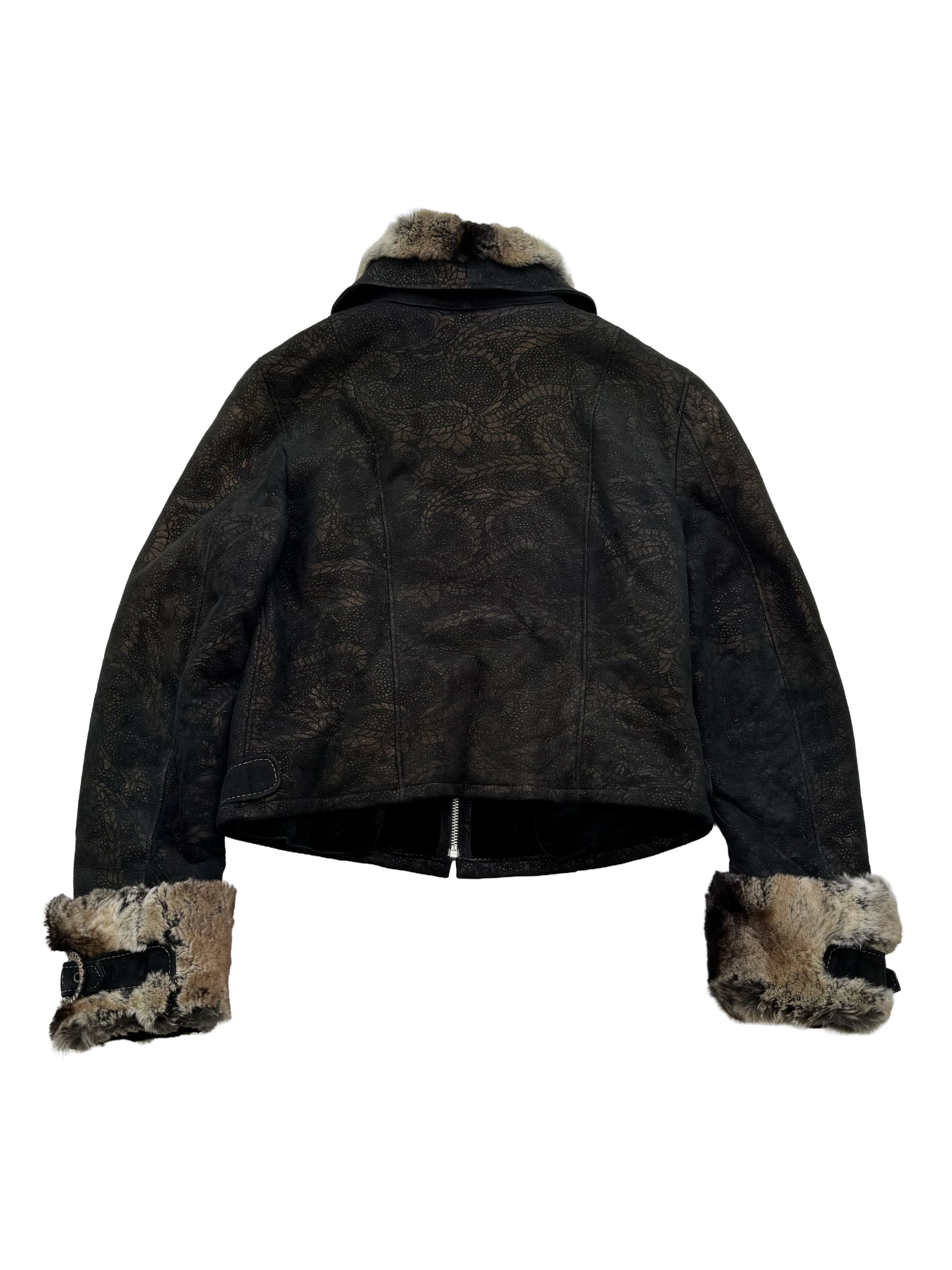 Vintage Vintage Real Sheepskin Cropped Jacket With Straps Size L / US 10 / IT 46 - 14 Thumbnail