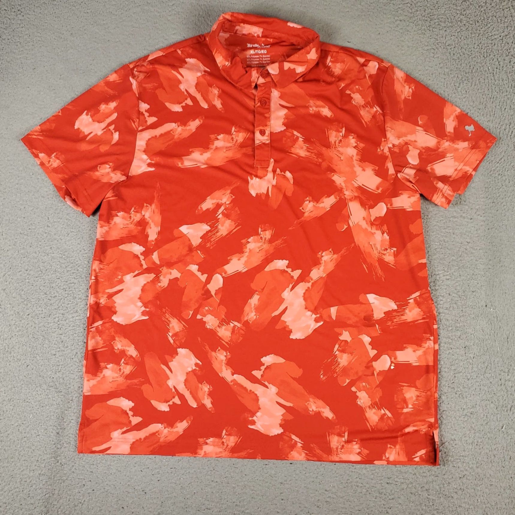 Vintage Birdie Bound Polo Shirt Mens Size XL Orange Camouflage Golf Casual Short Sleeve Size US XL / EU 56 / 4 - 2 Thumbnail