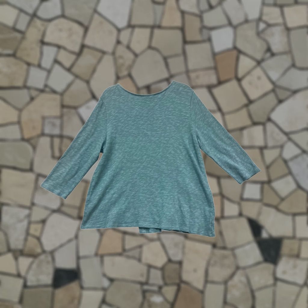 Vintage Chalet Blouse Asymmetrical Button Top Womens M USA Teal Size M / US 6-8 / IT 42-44 - 1 Thumbnail