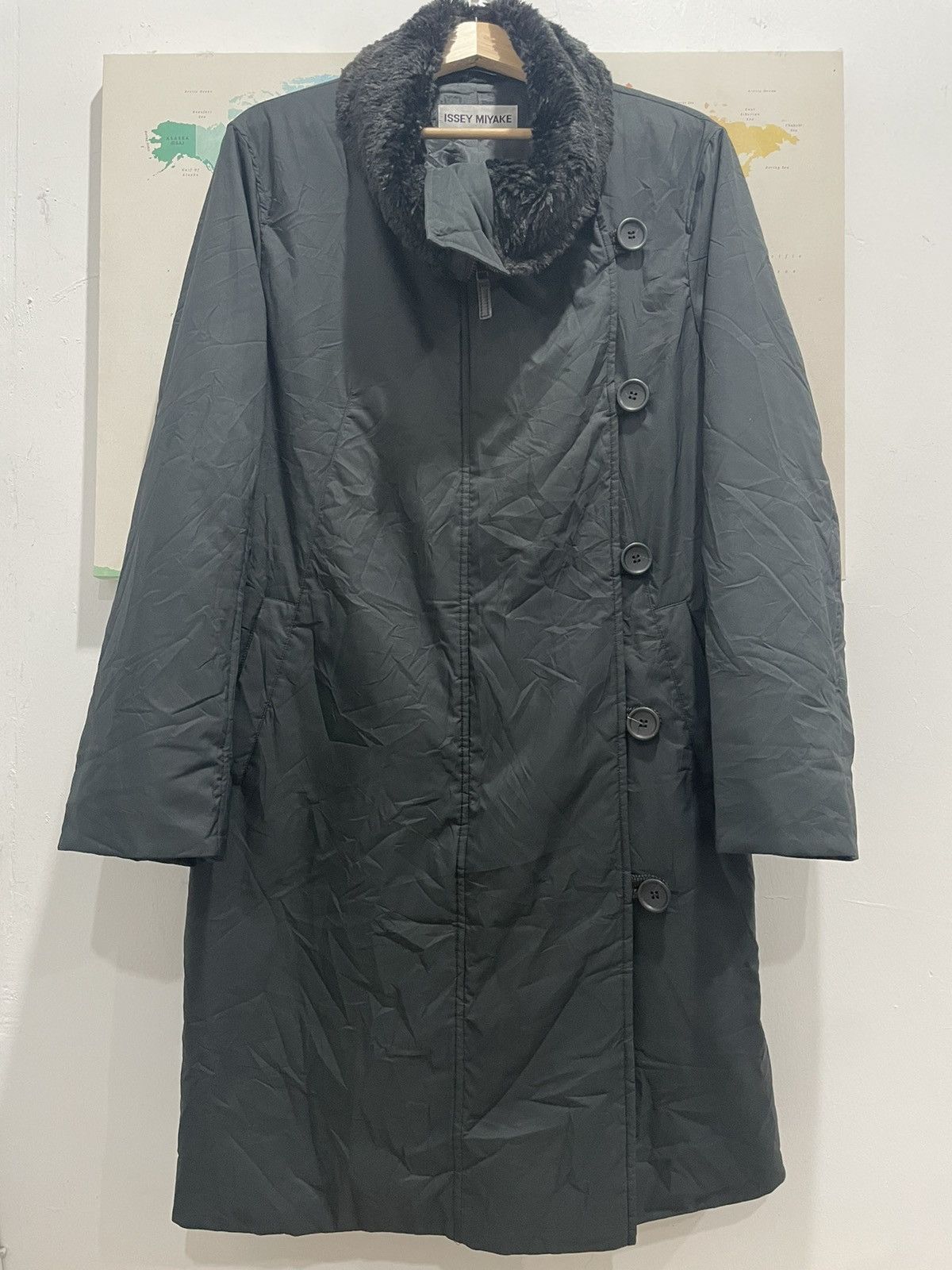 Issey Miyake Vintage Issey Miyake Faux Fur Collar Coat Size M / US 6-8 / IT 42-44 - 2 Thumbnail