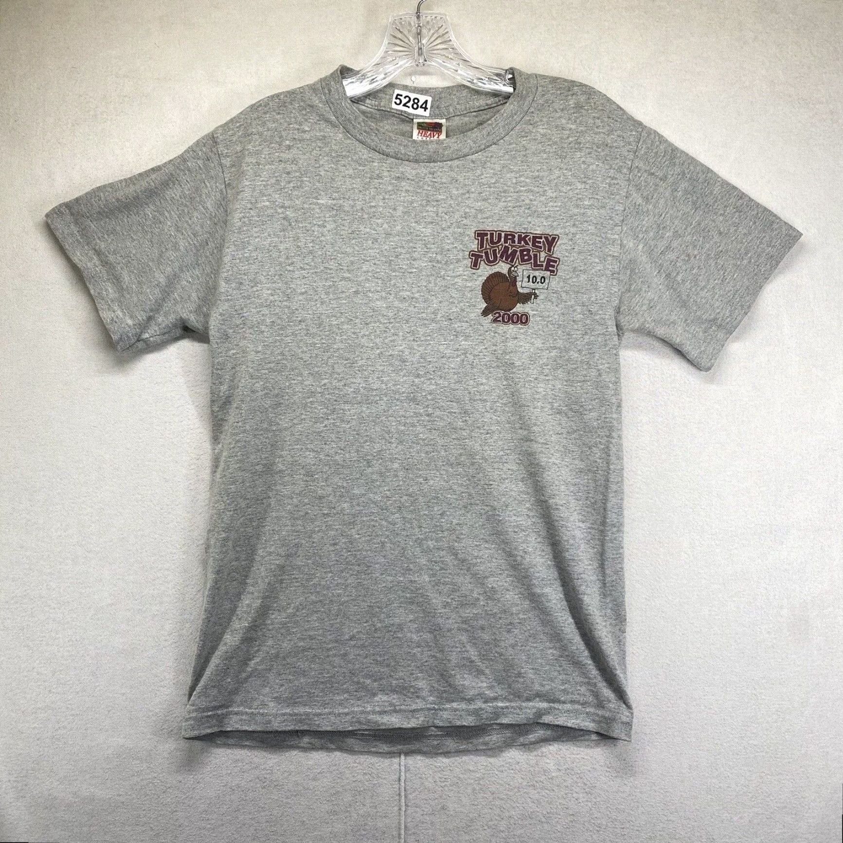 Fruit Of The Loom VINTAGE Fruit of the Loom T-Shirt Unisex Adults Extra Small Gray 2000s Y2K Gymnasium Turkey Tumble Logo Graphic Print Size US XS / EU 42 / 0 - 3 Thumbnail