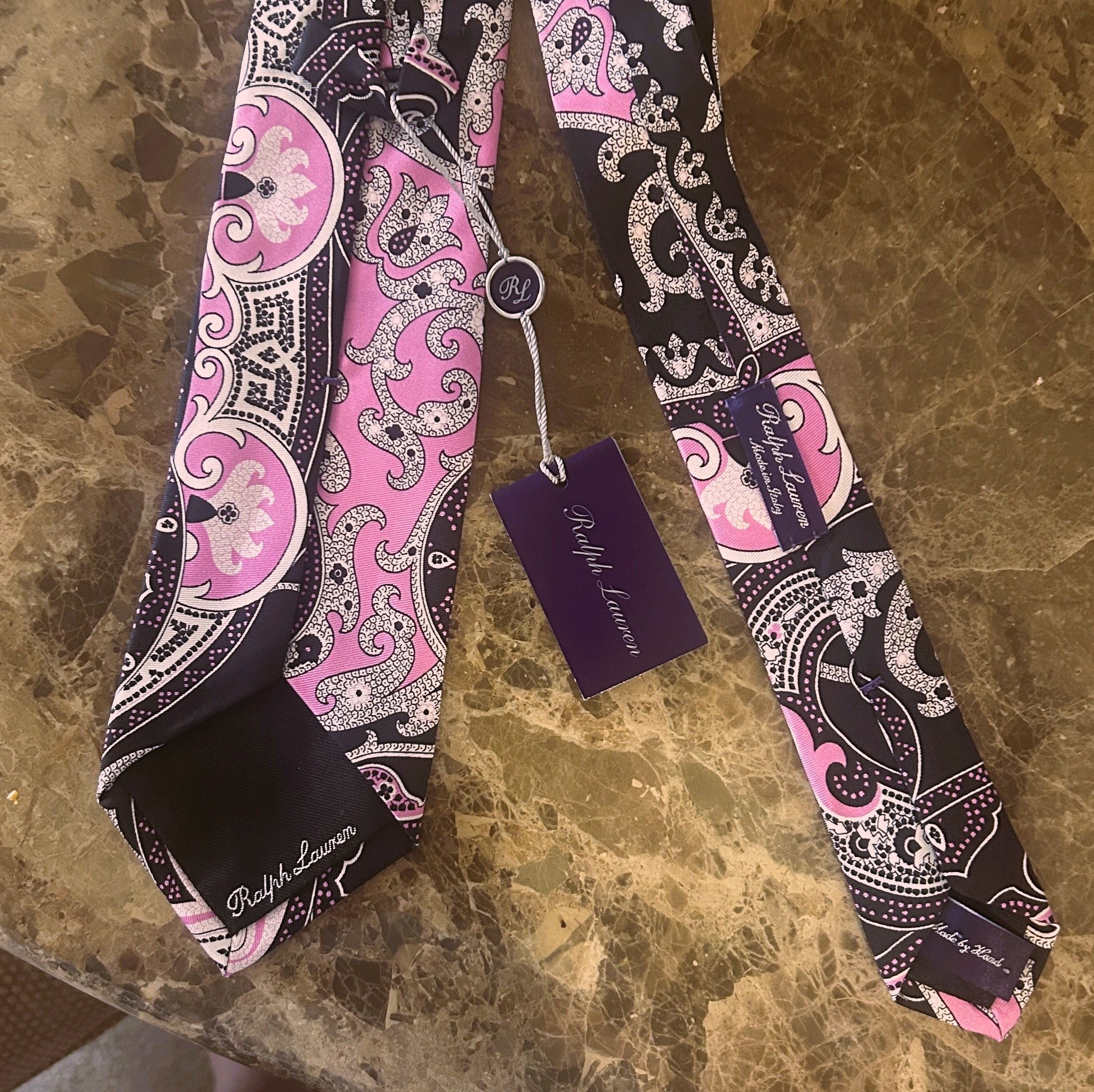 Ralph Lauren Purple Label Ralph Lauren Purple Label Paisley Silk Tie Handmade in Italy Size ONE SIZE - 2 Thumbnail
