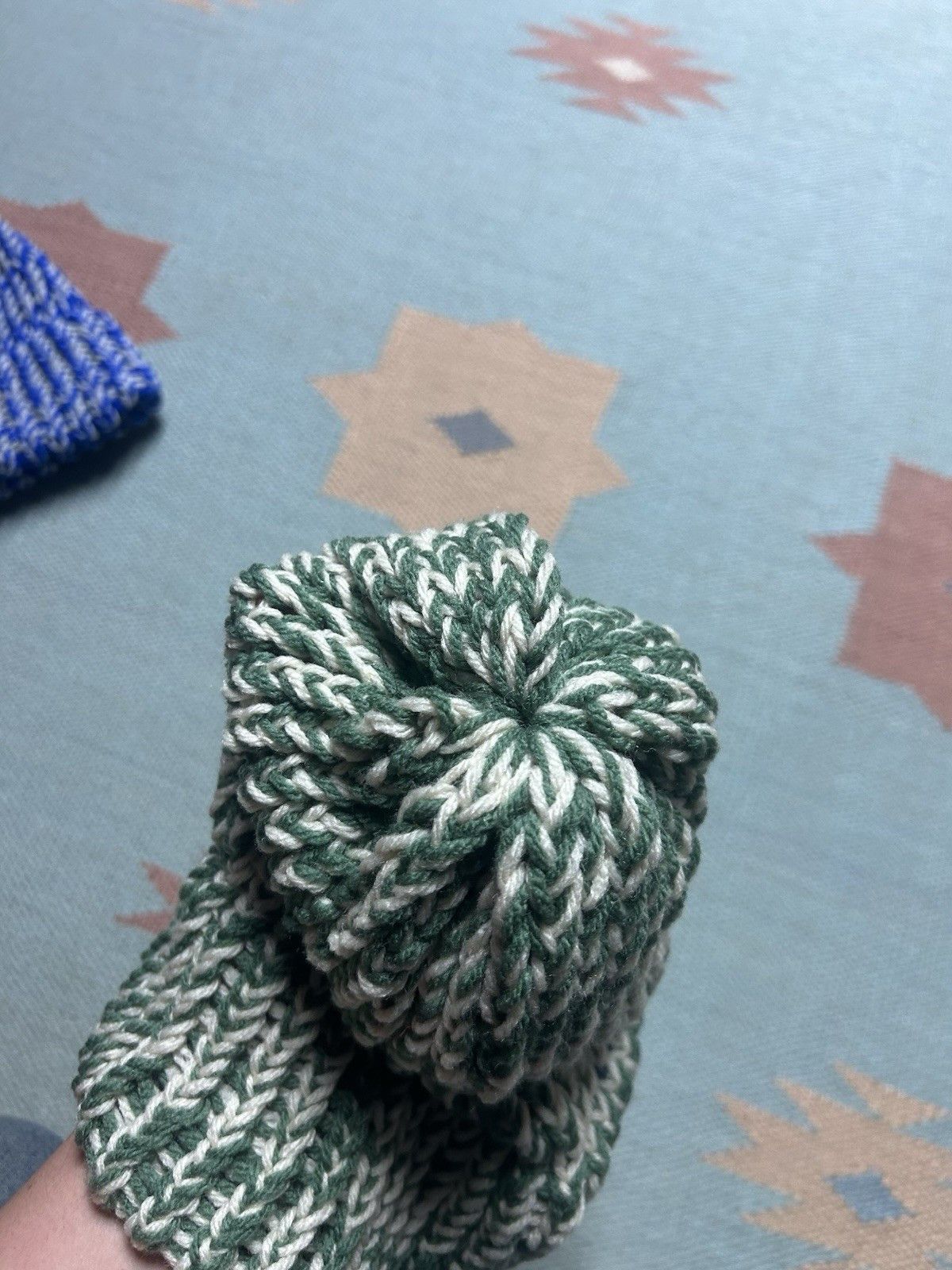 Vintage Hand knit crochet beanie winter hat Michigan state one size Size ONE SIZE - 4 Thumbnail