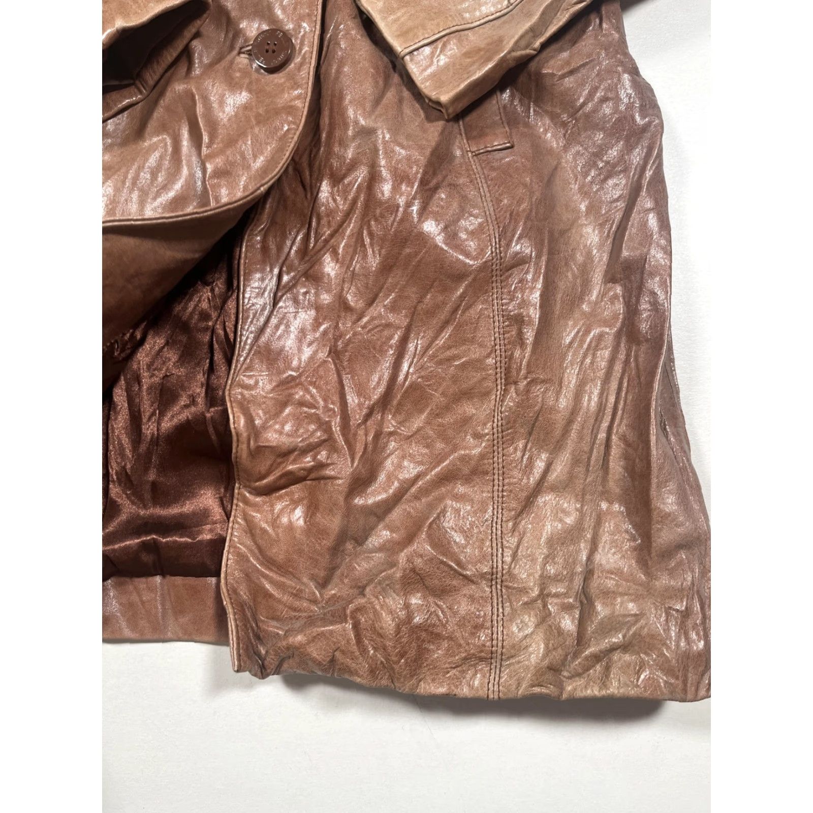Vintage Wilsons Leather Coat Womens Small Brown Pelle Studio Button Front Lined Long Size S / US 4 / IT 40 - 6 Thumbnail