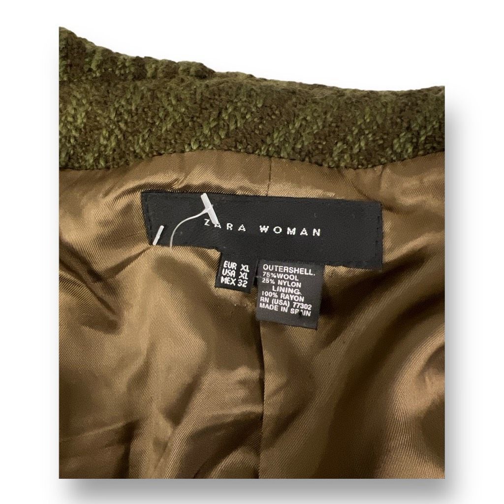Zara Zara Tweed Ruffle Wool Blend Green Blazer Size Extra Large Size XL / US 12-14 / IT 48-50 - 2 Thumbnail