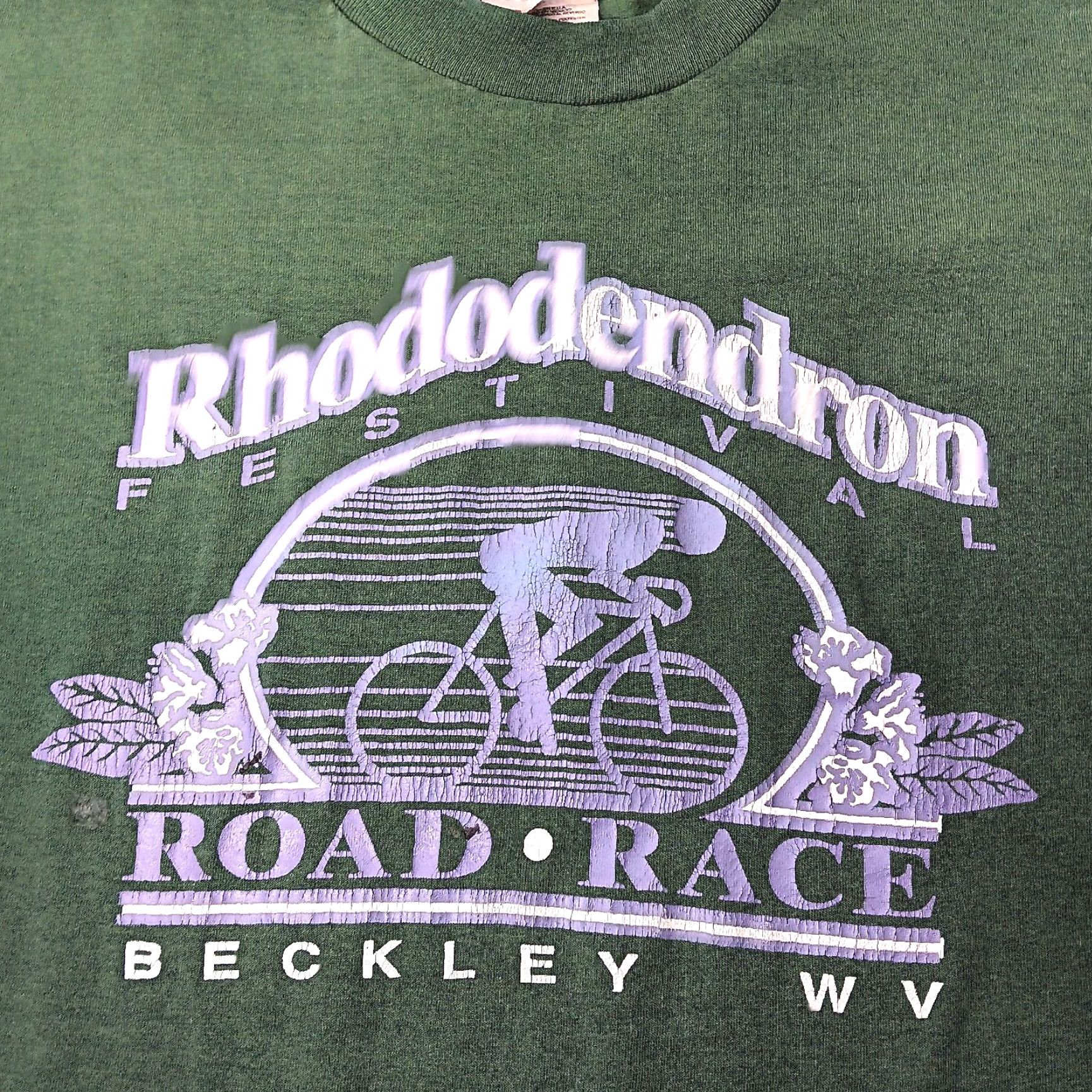 Hanes VINTAGE Rhododendron Road Bike Race Shirt Large Men Cycling Beckley WV Single Stitch Size US L / EU 52-54 / 3 - 2 Thumbnail